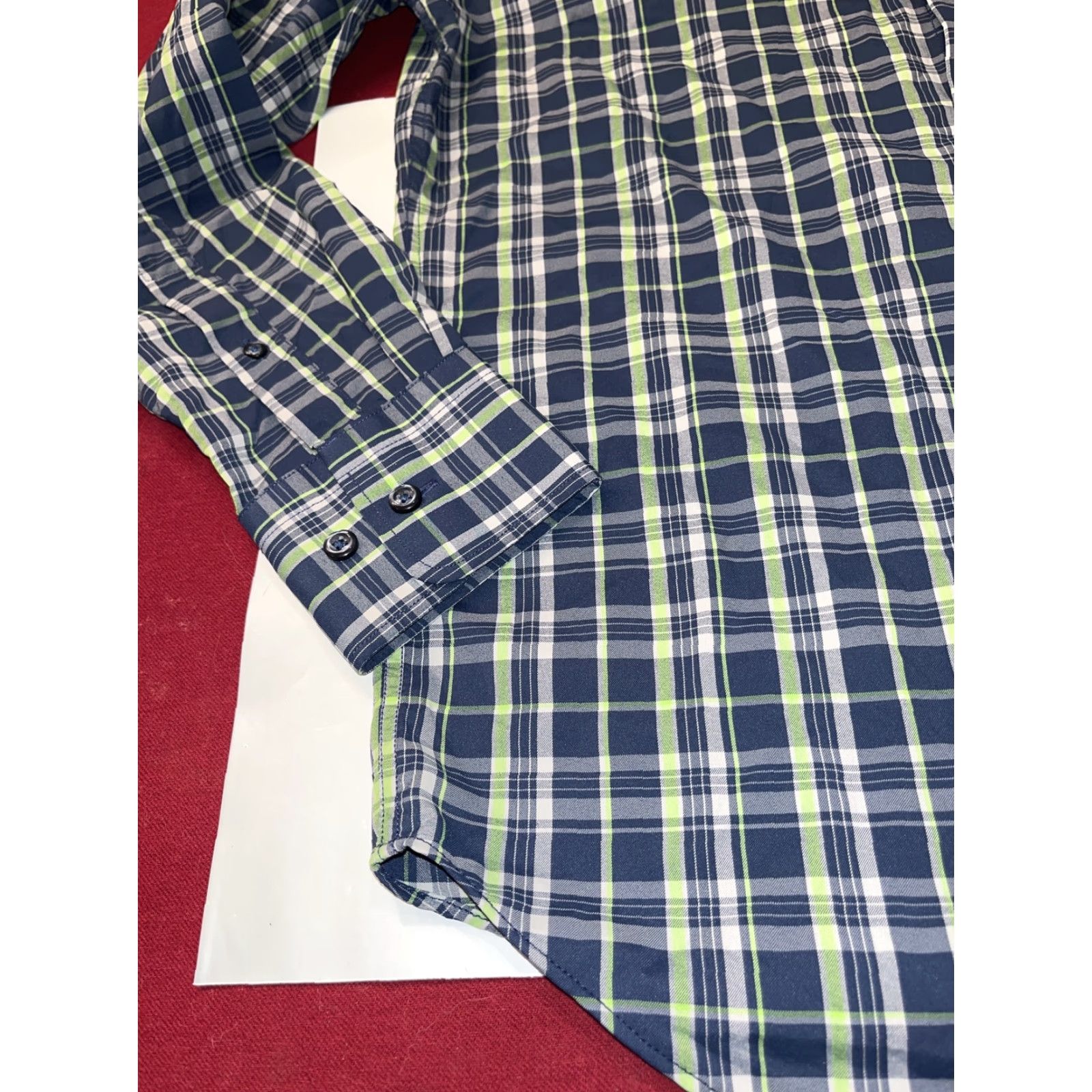 Peter Millar Peter Millar SUMMER COMFORT SHIRT Golf Plaid Lime Green White Blue Men’s Small Size US S / EU 44-46 / 1 - 4 Thumbnail