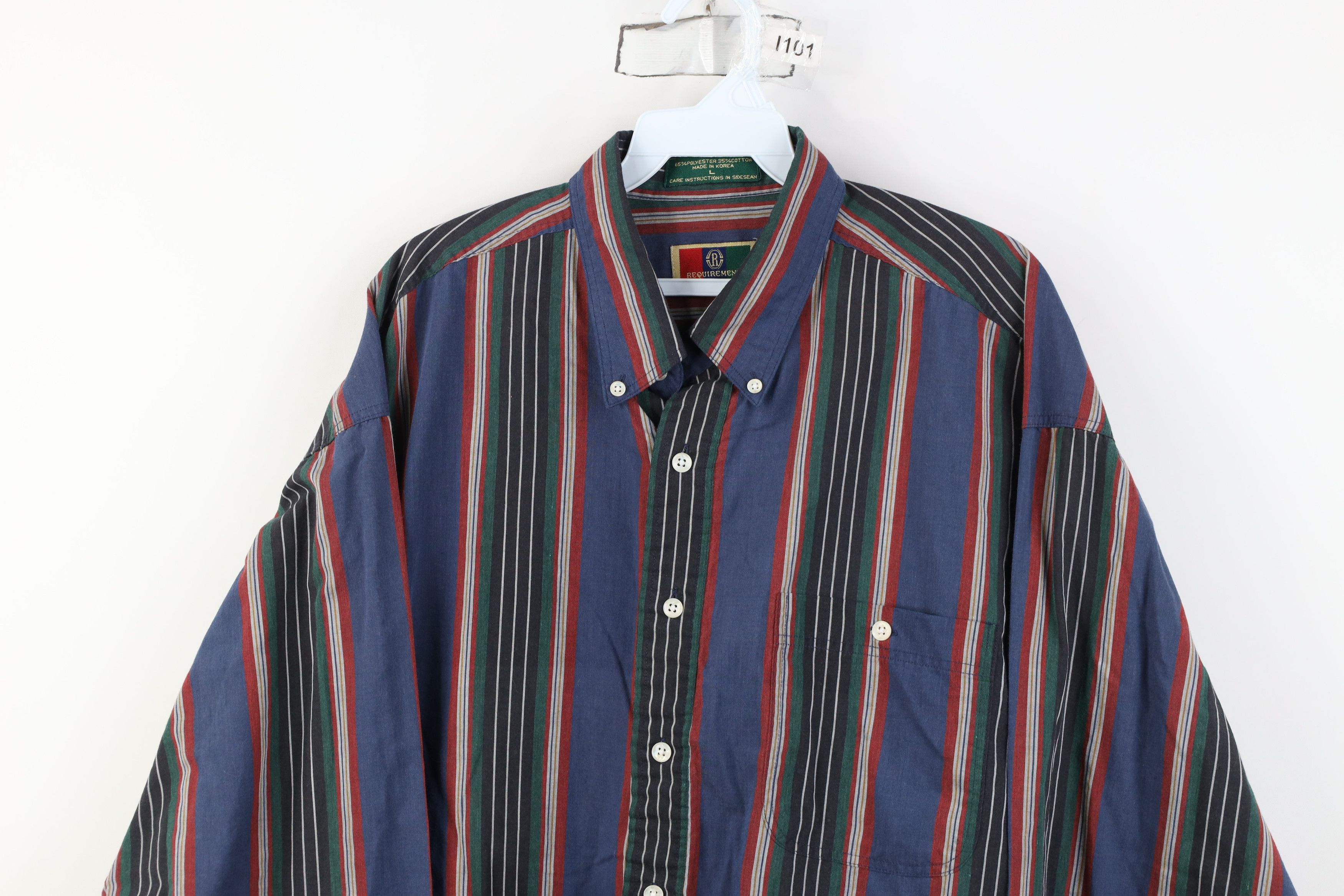 Vintage Vintage 90s Streetwear Block Collared Button Down Shirt Size US L / EU 52-54 / 3 - 2 Thumbnail