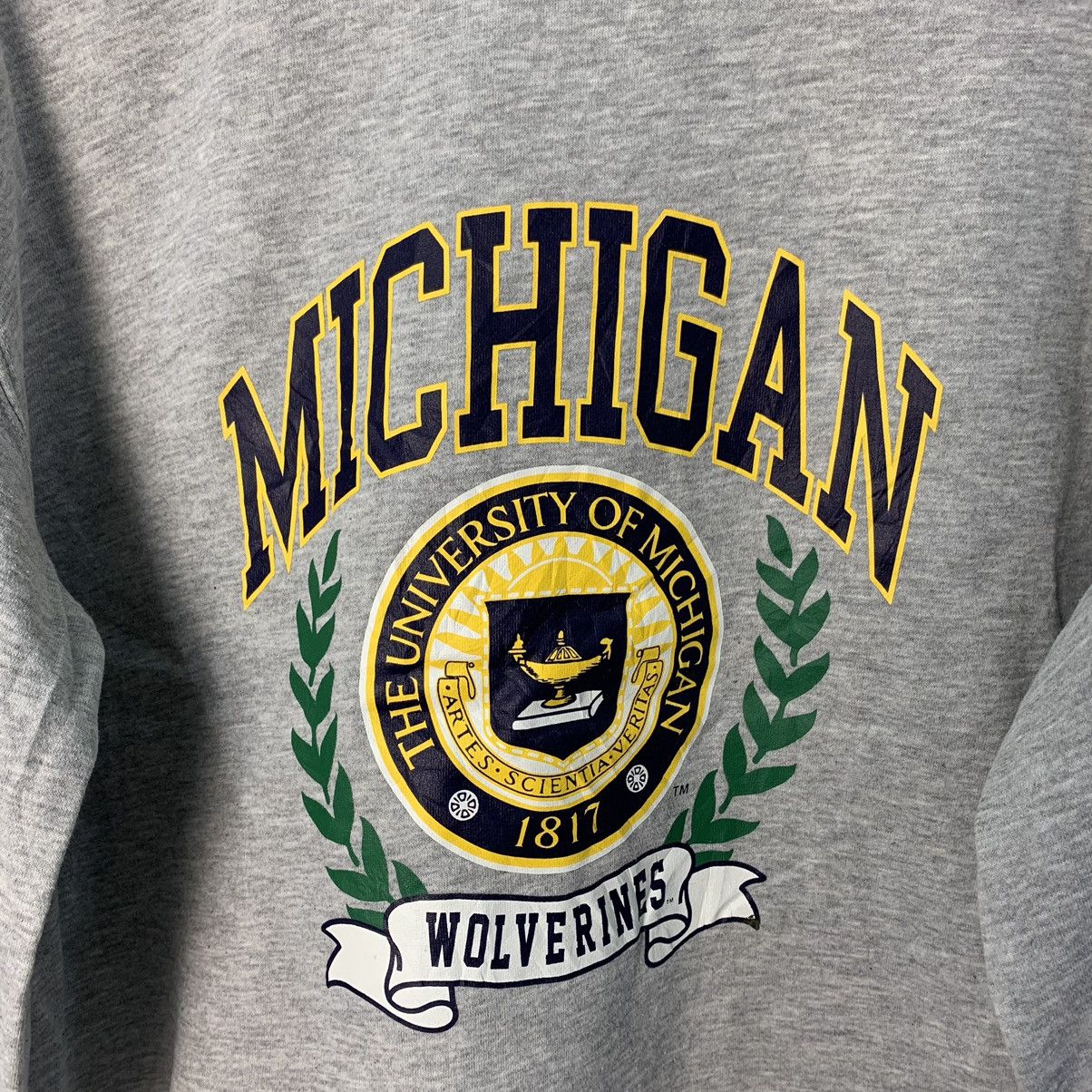 Vintage Rare Vintage University Of Michigan Crop Top Sweatshirt Size L / US 10 / IT 46 - 5 Thumbnail