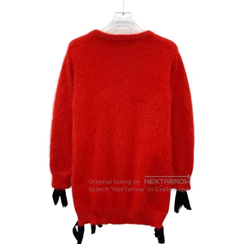 Fendi Fendi Red Laced Rabbit Hair Crewneck Long Sleeve Knit Top Size XXS / US 00 / IT 34 - 2 Thumbnail