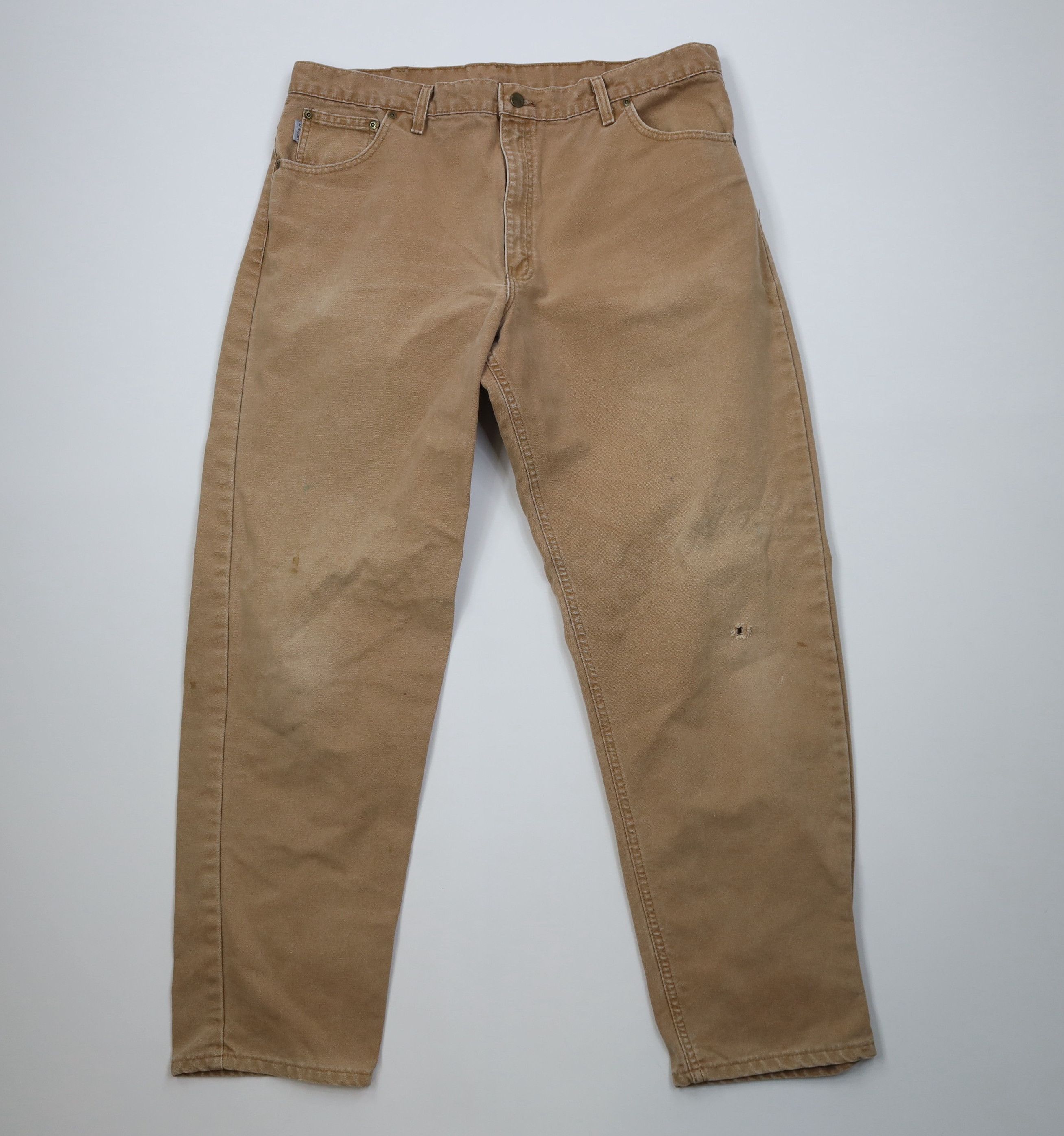 Vintage 90s Carhartt Wide Leg Canvas Dungaree Pants USA