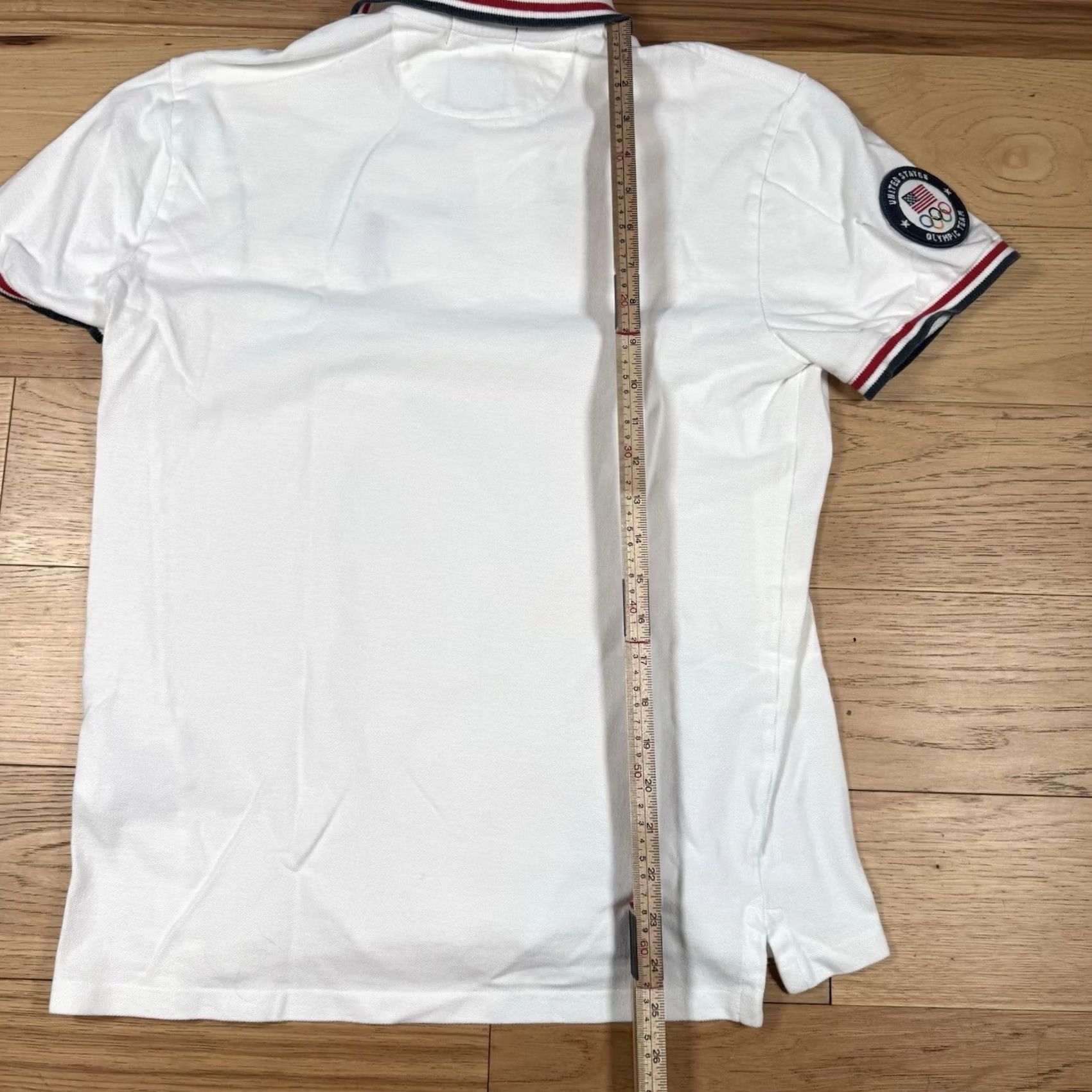 Ralph Lauren VINTAGE Polo Ralph Lauren Shirt Mens Medium Slim White Blue Red Tipped Olympic Team 2020 Mens Size US M / EU 48-50 / 2 - 7 Thumbnail