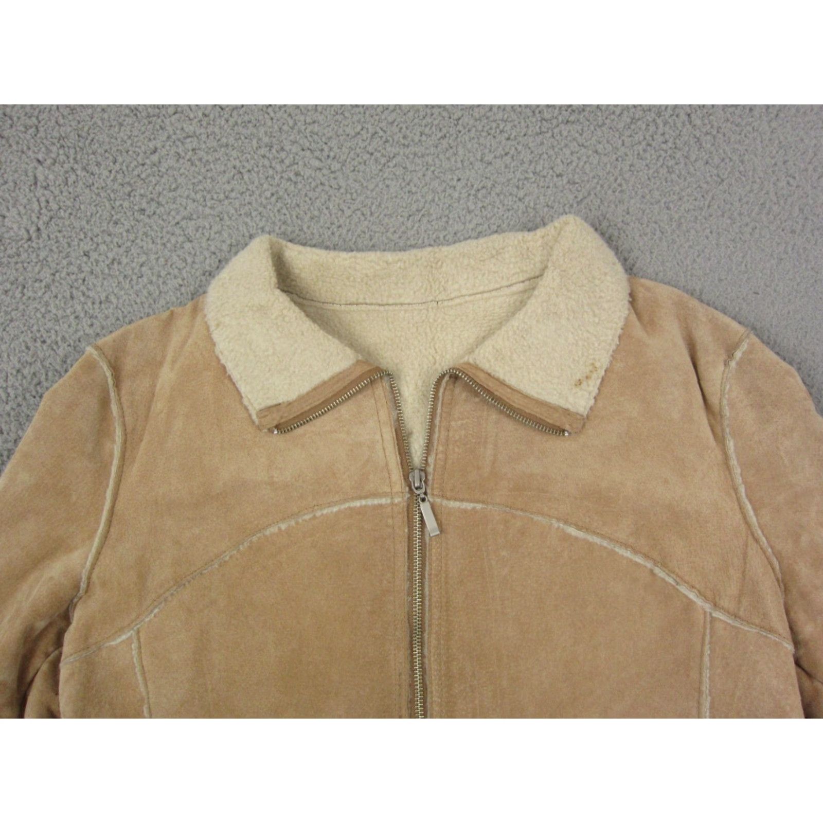 Vintage VINTAGE Charlotte Russe Leather Jacket Womens Large Brown Suede Sherpa Lined Jacket Size L / US 10 / IT 46 - 2 Thumbnail