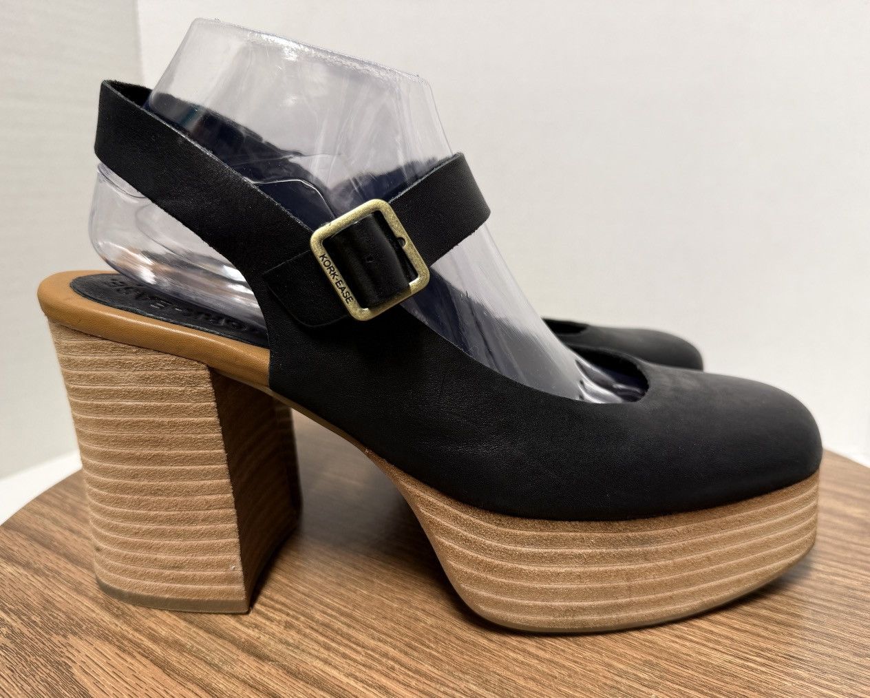Kork-Ease Kork-Ease Vanya Slingback Platform Black Leather Sandals Size US 9 / IT 39 - 7 Thumbnail
