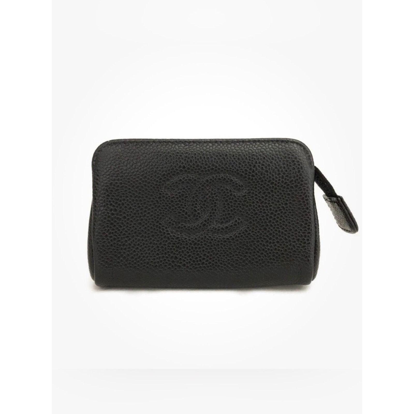 Chanel CHANEL Black Caviar Leather Zip Pouch Cosmetic Card Case Size ONE SIZE - 1 Thumbnail