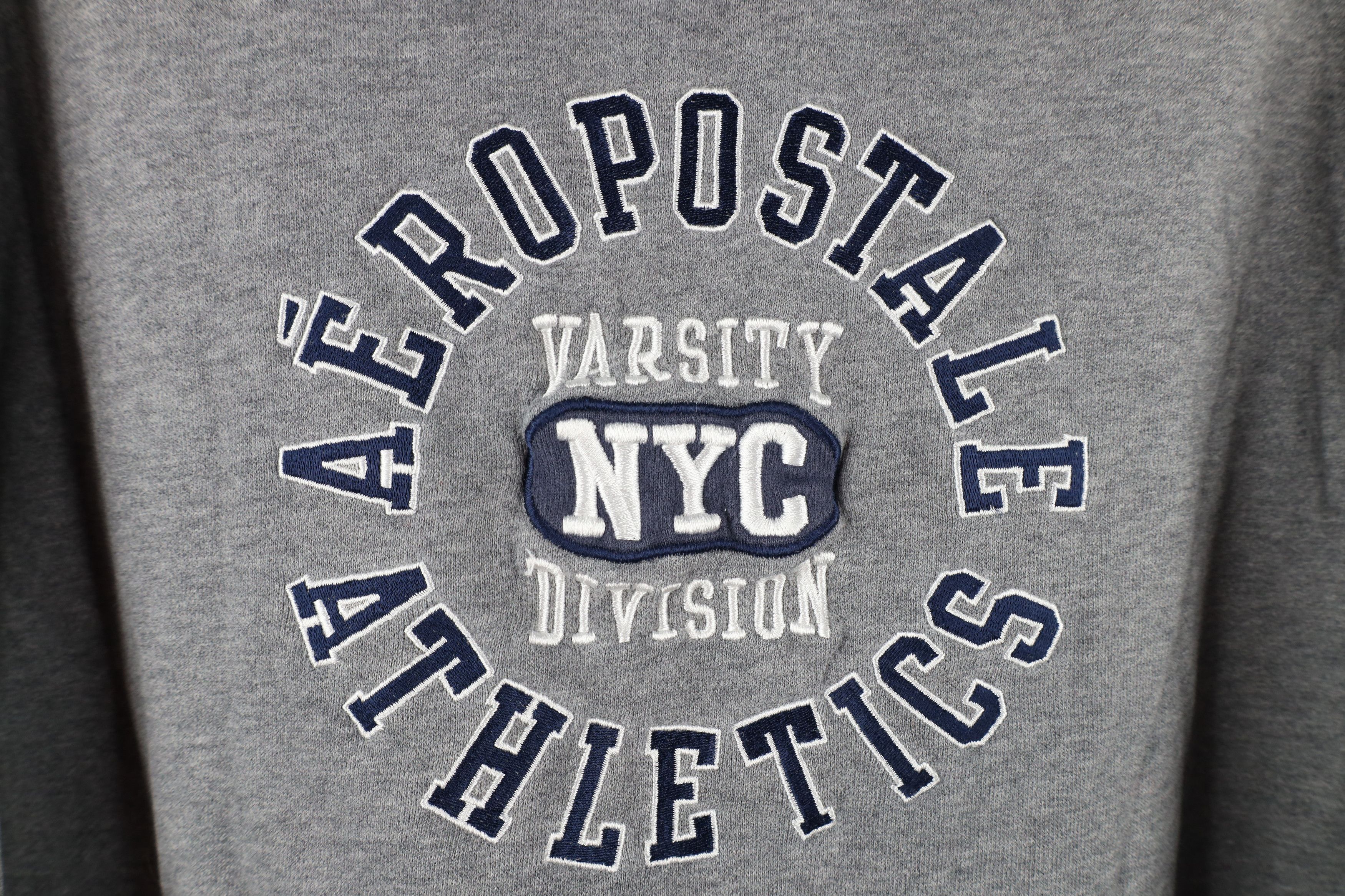 Aeropostale × Vintage Vintage 90s Y2K Aeropostale New York Athletics Hoodie Gray Size US M / EU 48-50 / 2 - 4 Thumbnail