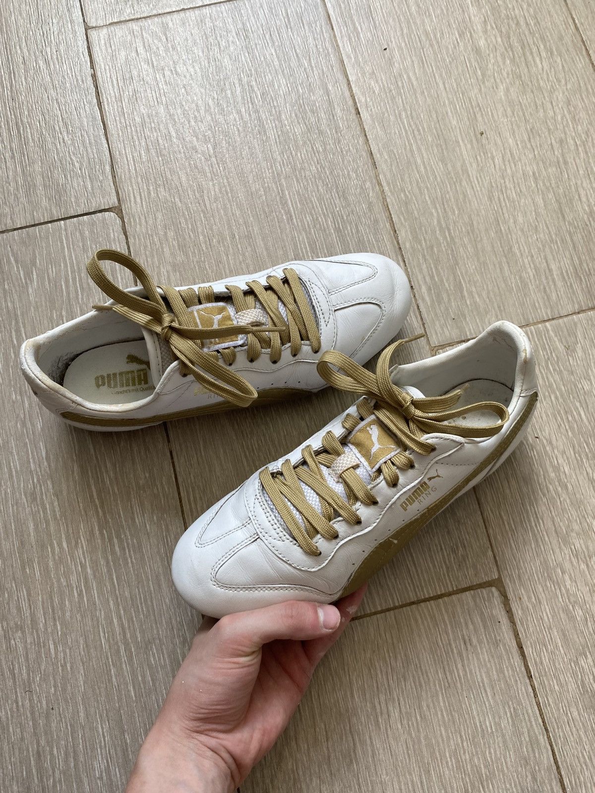 Puma PUMA SPPEEDCAT SNEAKERS WHITE&GOLD Y2K RAP Size US 8 / IT 38 - 2 Thumbnail