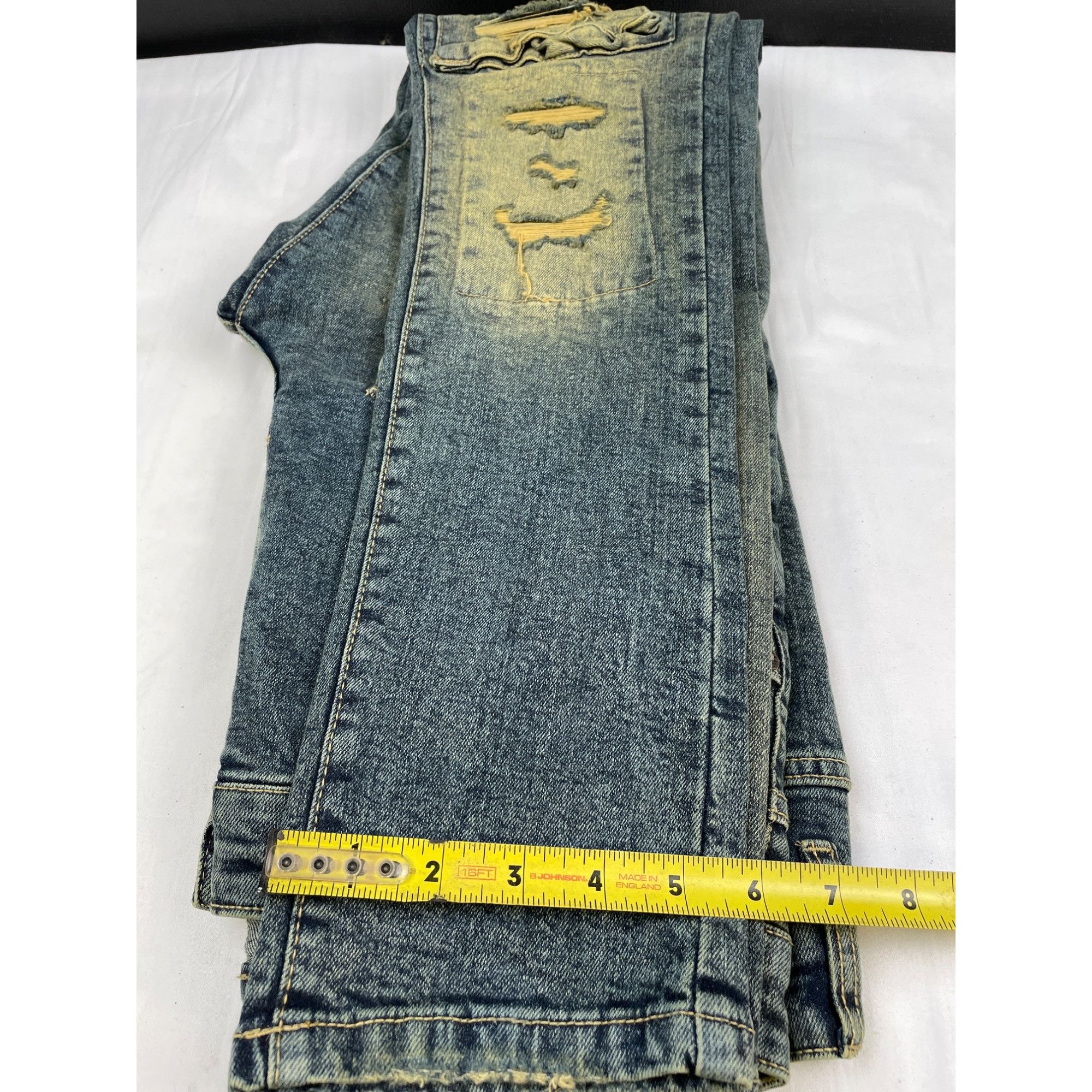 Other Spark Men's Blue Yellow Wash Jeans Stretch Slim fit 30 x 32 Size US 30 / EU 46 - 8 Thumbnail