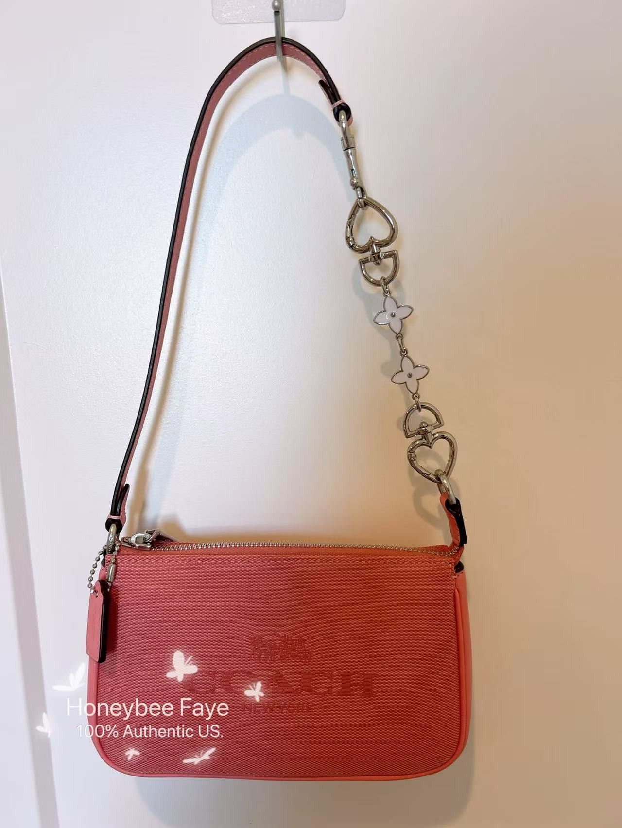 Coach Nolita 19 CU002 Jacquard Pink plus extended floral chain Size ONE SIZE - 3 Thumbnail