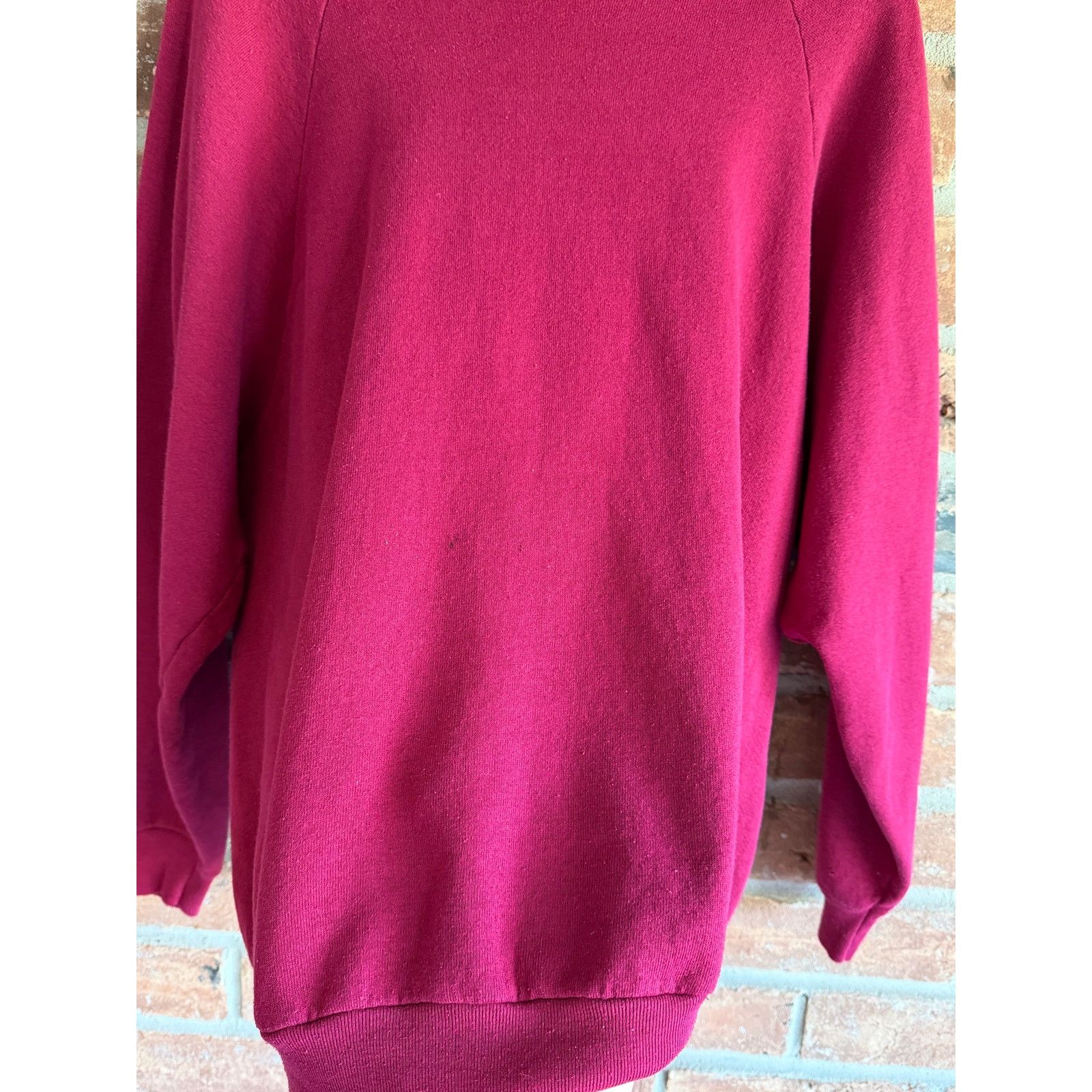 Fruit Of The Loom Vintage Burgundy Blank Crewneck Sweatshirt XL USA Size US XL / EU 56 / 4 - 2 Thumbnail