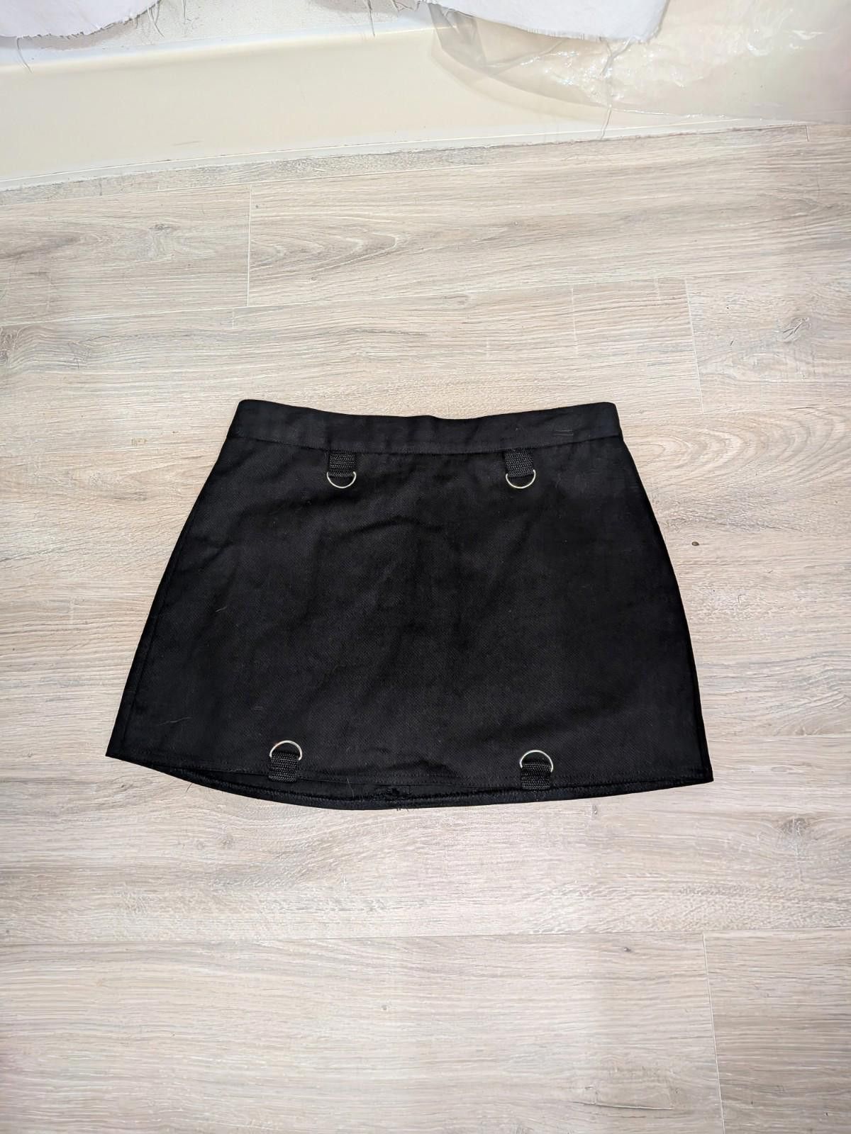 Other VTG Y2K Super Low Fat Hot Topic Punk Grommet Mini Skirt Sz L Size 36" / US 14 / IT 50 - 1 Thumbnail