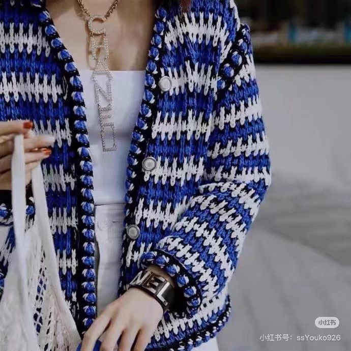 Chanel Chanel 21C Blue-White Stripe Knit Collared Chen Weiting 34 Size XS / US 0-2 / IT 36-38 - 9 Thumbnail