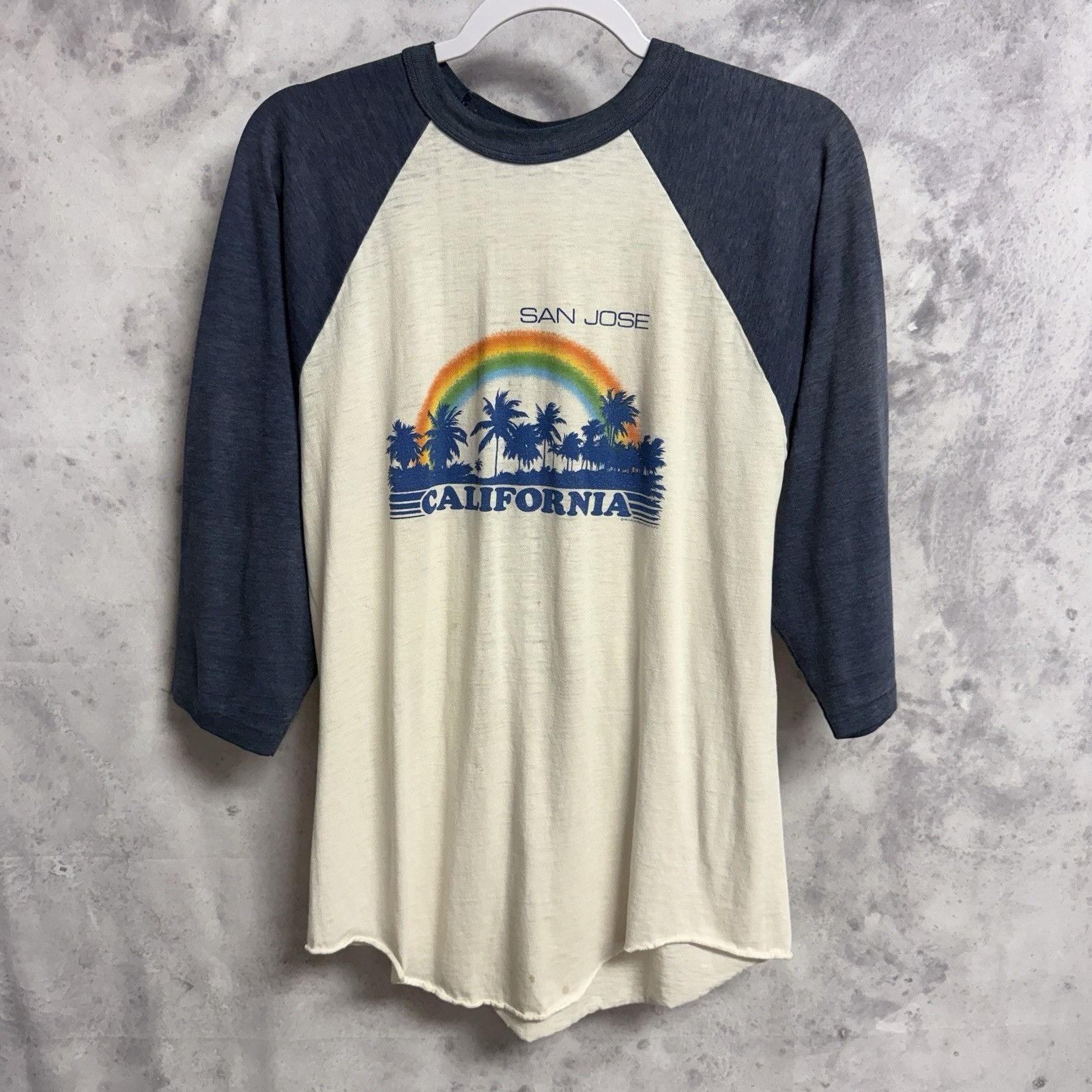 Vintage Vintage 80s California 3/4 Sleeve T Shirt Mens Large San Jos Size US L / EU 52-54 / 3 - 2 Thumbnail