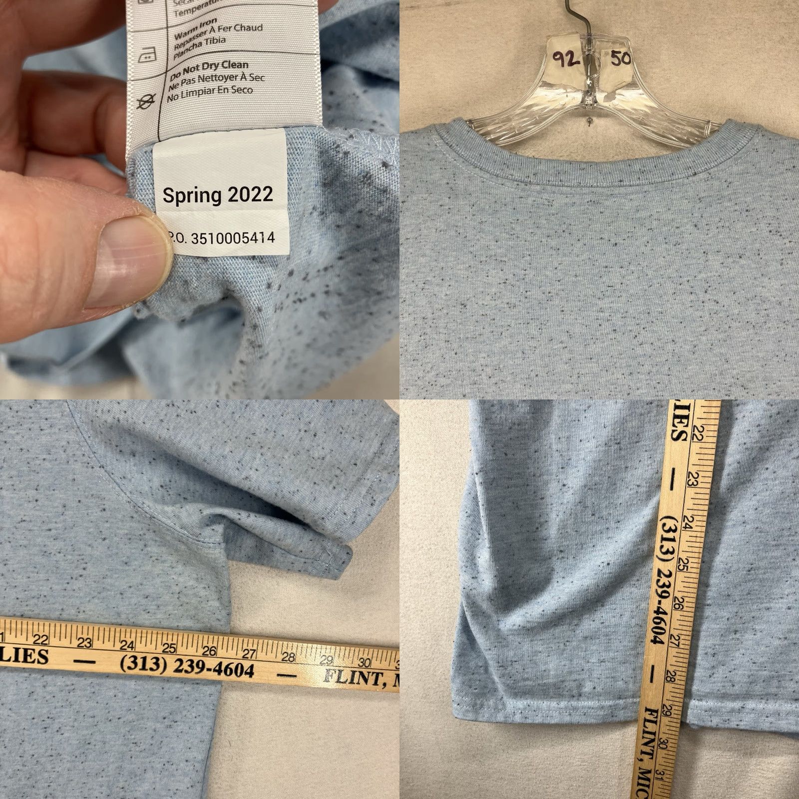 Carhartt Carhartt Woman's 2X T Shirt Loose Fit Pocket Speckled Powered Blue Size XXL / US 16-18 / IT 52-54 - 8 Thumbnail