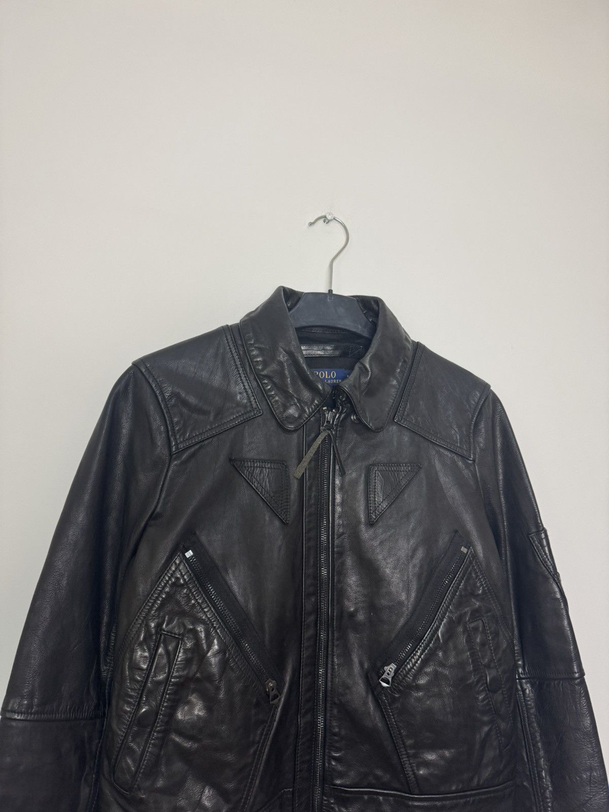 Polo Ralph Lauren × Ralph Lauren Polo Ralph Lauren Leather bomber jacket Moto Racing Biker Size M / US 6-8 / IT 42-44 - 5 Thumbnail