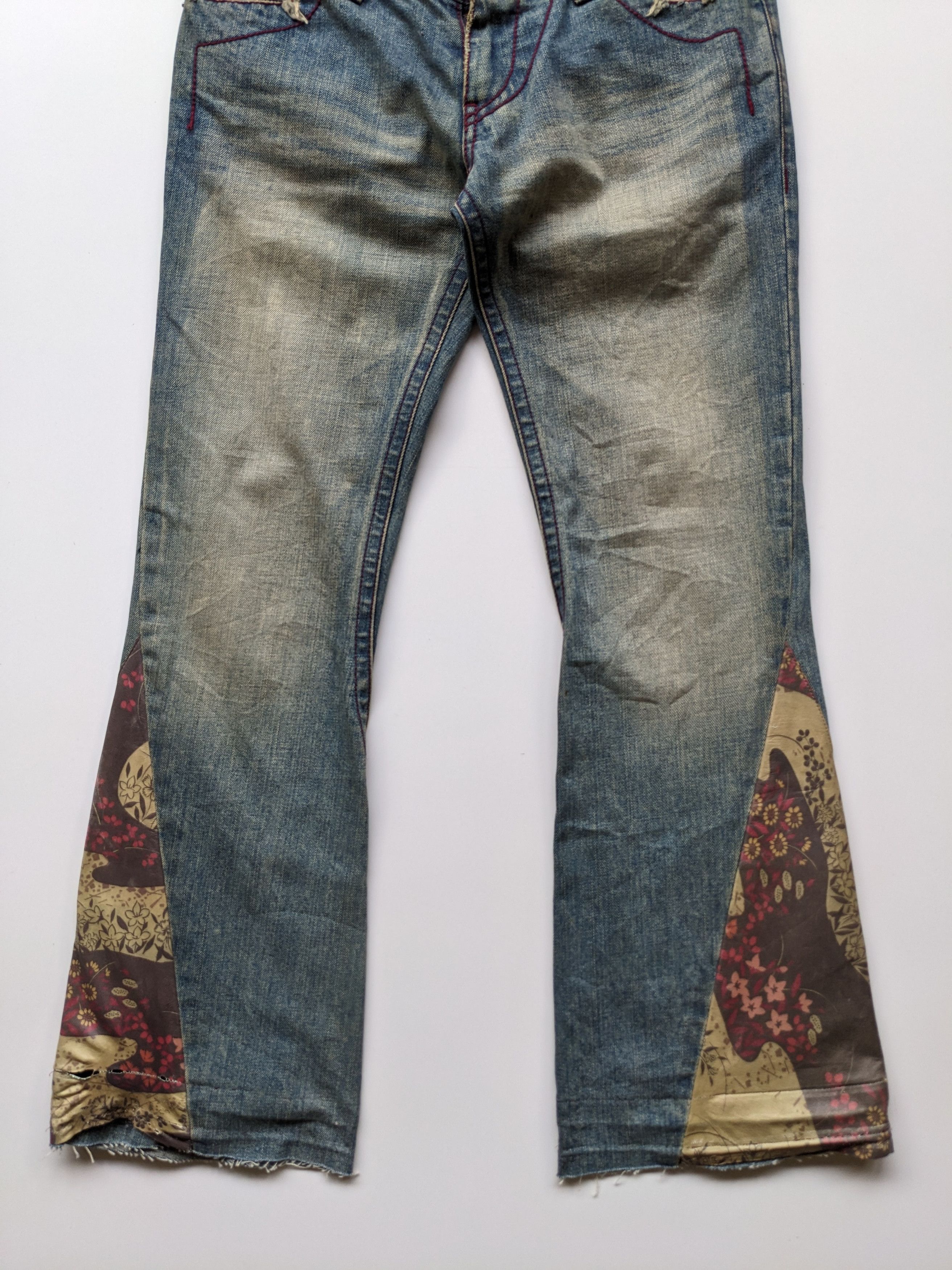 If Six Was Nine × Japanese Brand × Le Grande Bleu (L.G.B.) Vintage KAHA flare floral motif Size US 30 / EU 46 - 4 Thumbnail