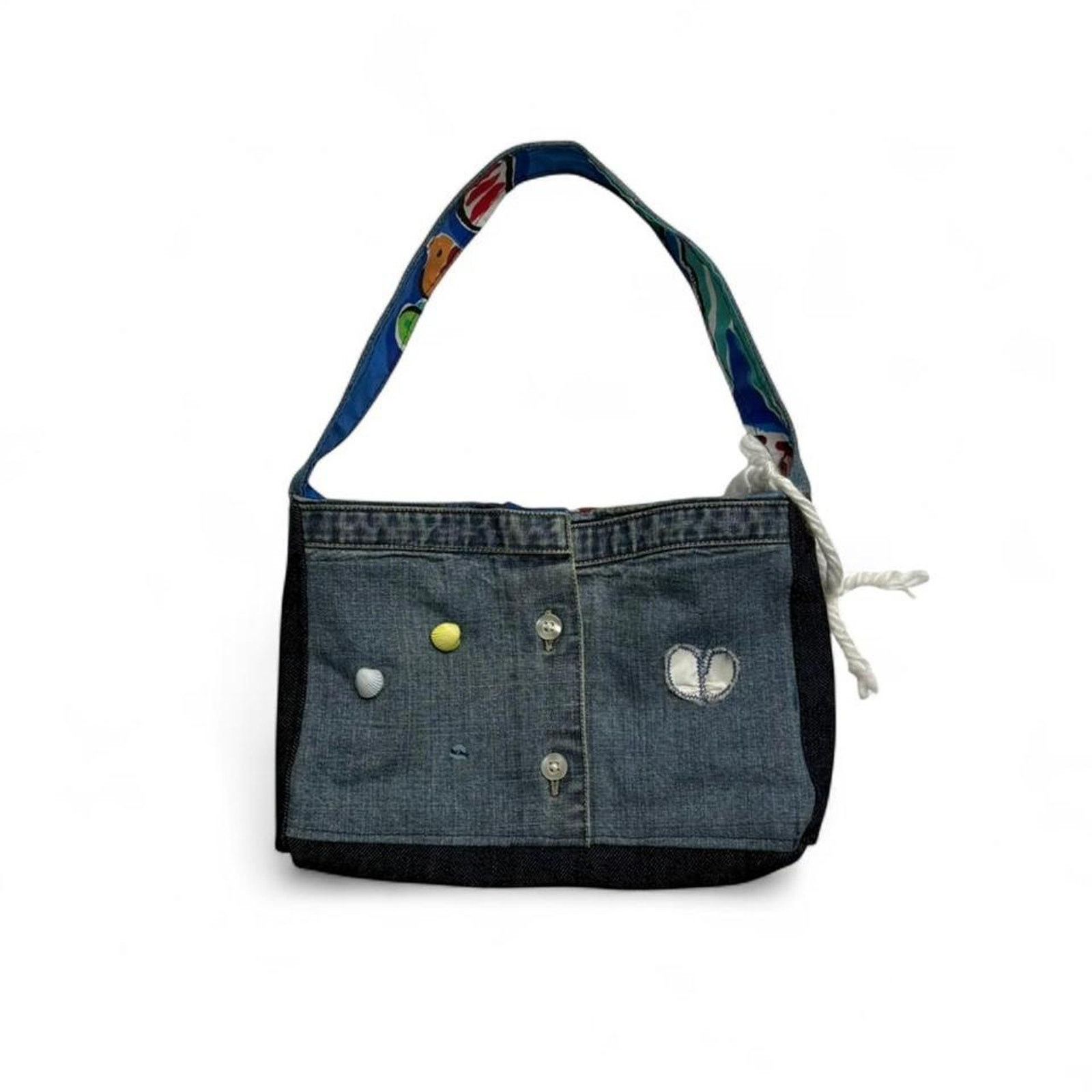 Other Handmade Up cycled Denim Mini Shoulder Purse Seashell Heart Size ONE SIZE - 1 Thumbnail