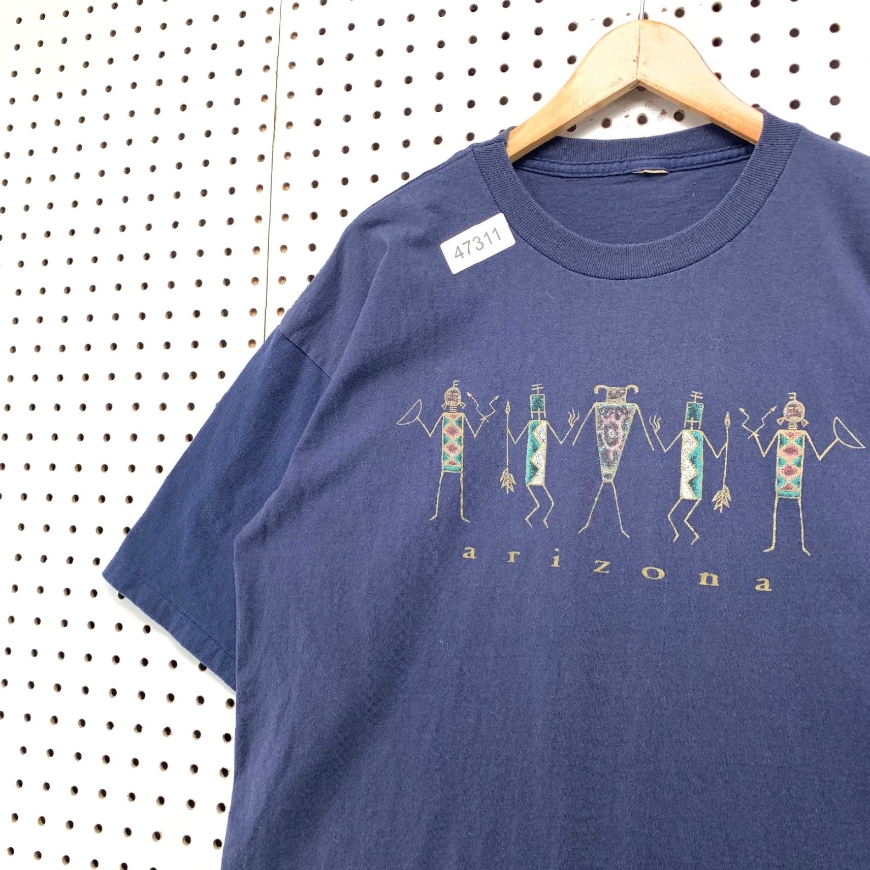 Vintage VINTAGE Arizona Artwork Shirt Mens XL Blue Graphic Print USA Aztec Ancient Shirt Size US XL / EU 56 / 4 - 5 Thumbnail