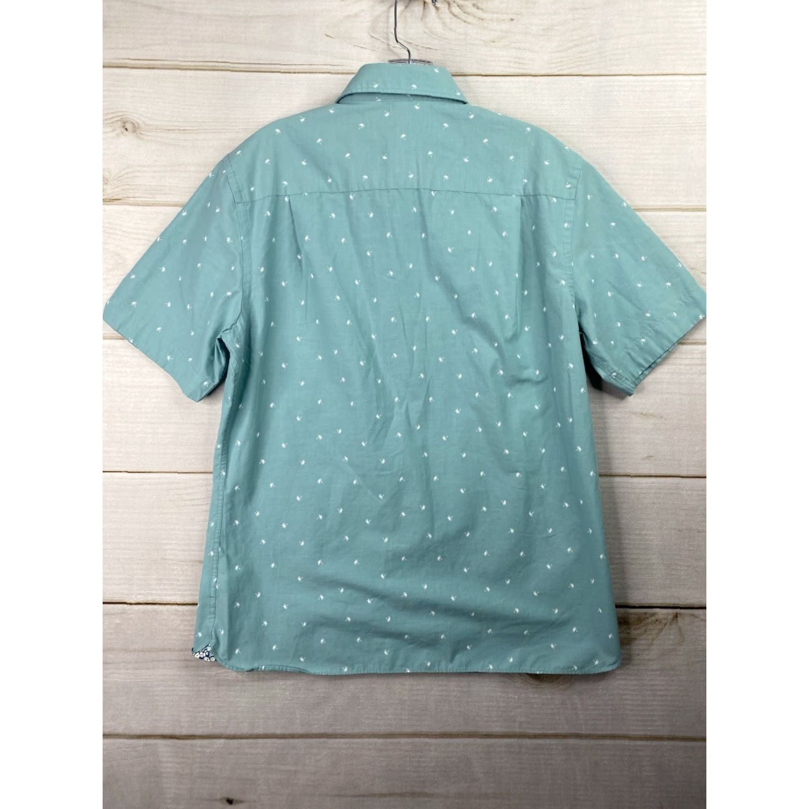 Van Heusen VINTAGE Van Heusen Hawaiian Shirt Mens M Aqua Palm Tree Print Short Sleeve Tropical Fun Size US M / EU 48-50 / 2 - 8 Thumbnail