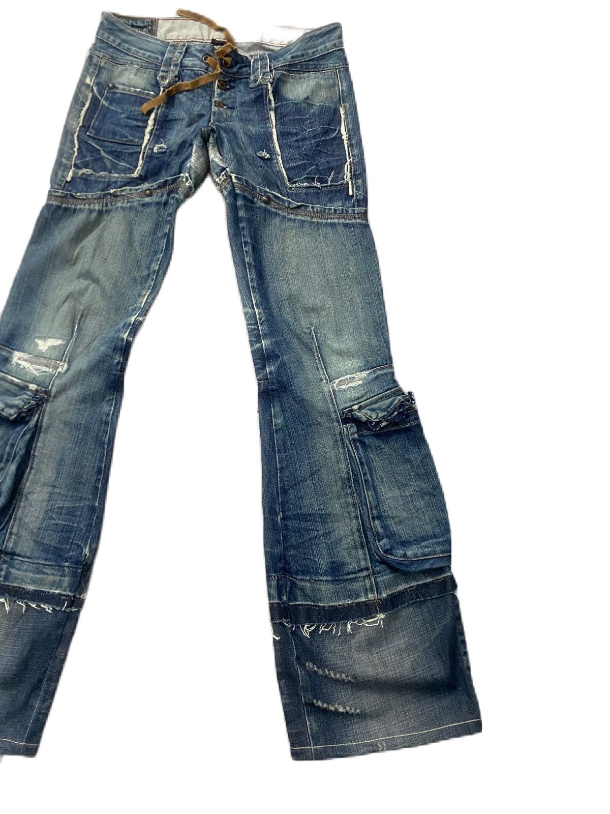 Marithe + Francois Girbaud MARITHE FRANCOIS GIRBAUD LOW RISE FLARE DISTRESS STYLE Size US 32 / EU 48 - 3 Thumbnail