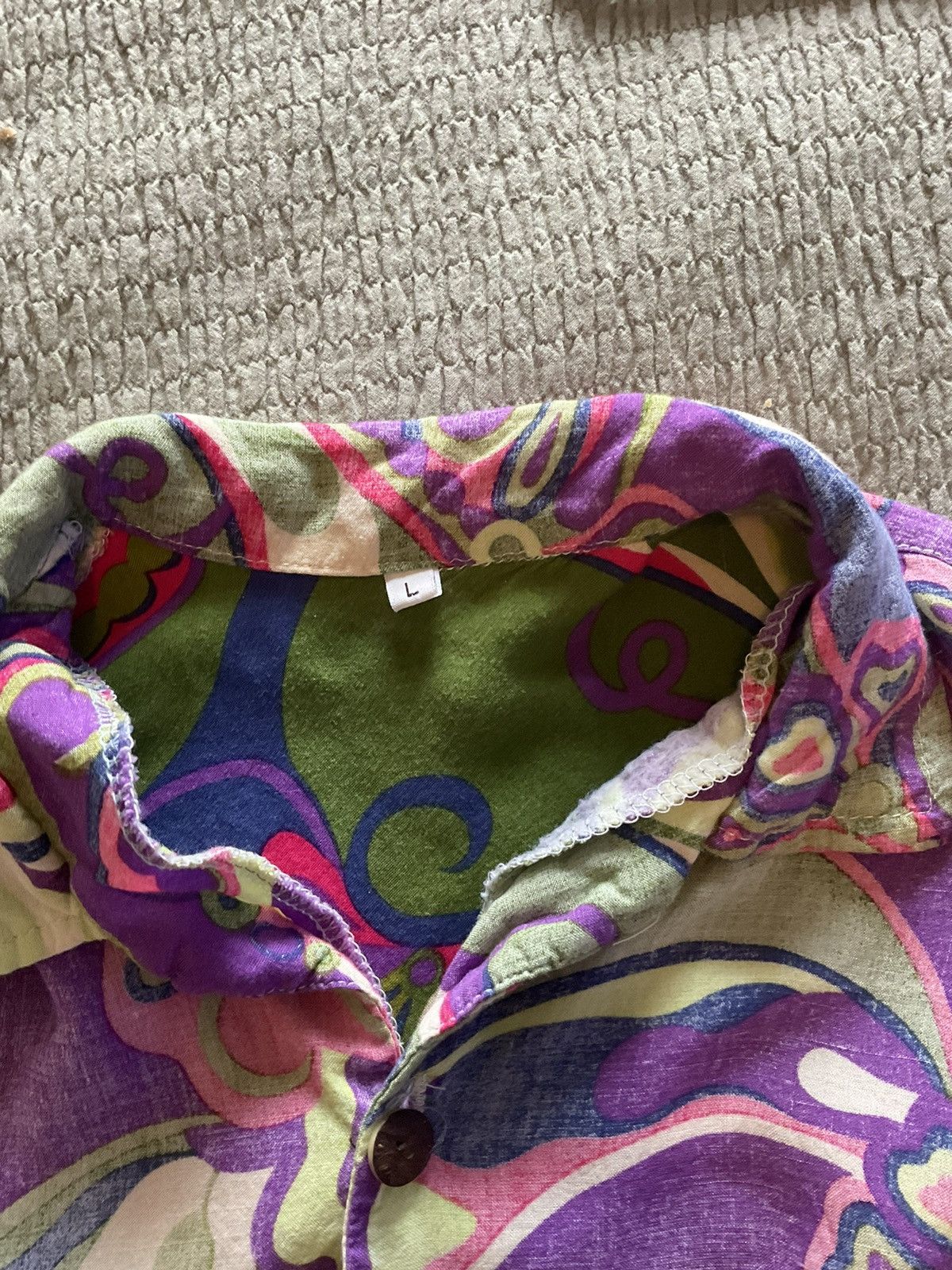 Handmade Ecuador men’s button up beach shirt (m)