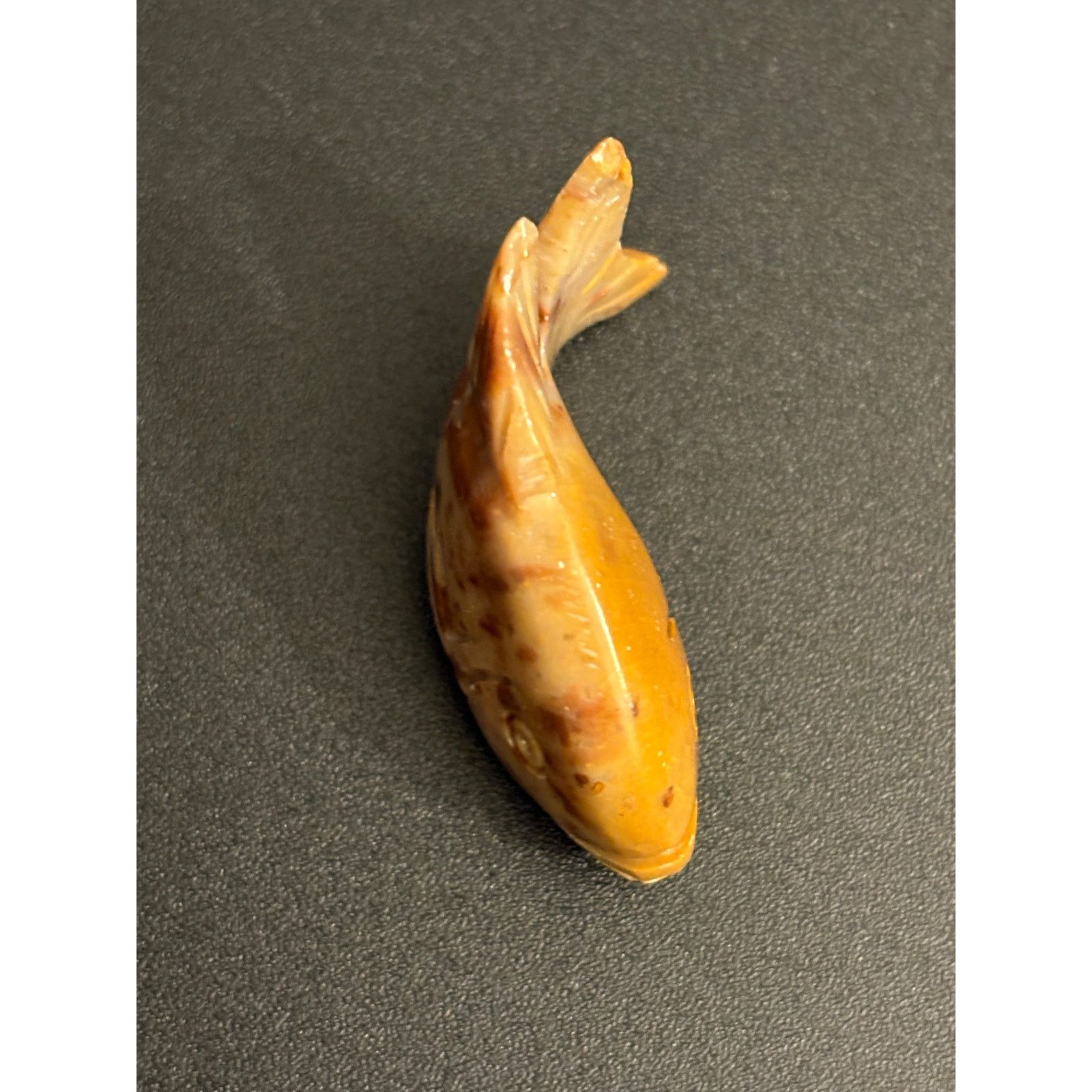 Other Carved Stone Fish Pendant Brown Tan Figurine Charm 11g Size ONE SIZE - 8 Thumbnail