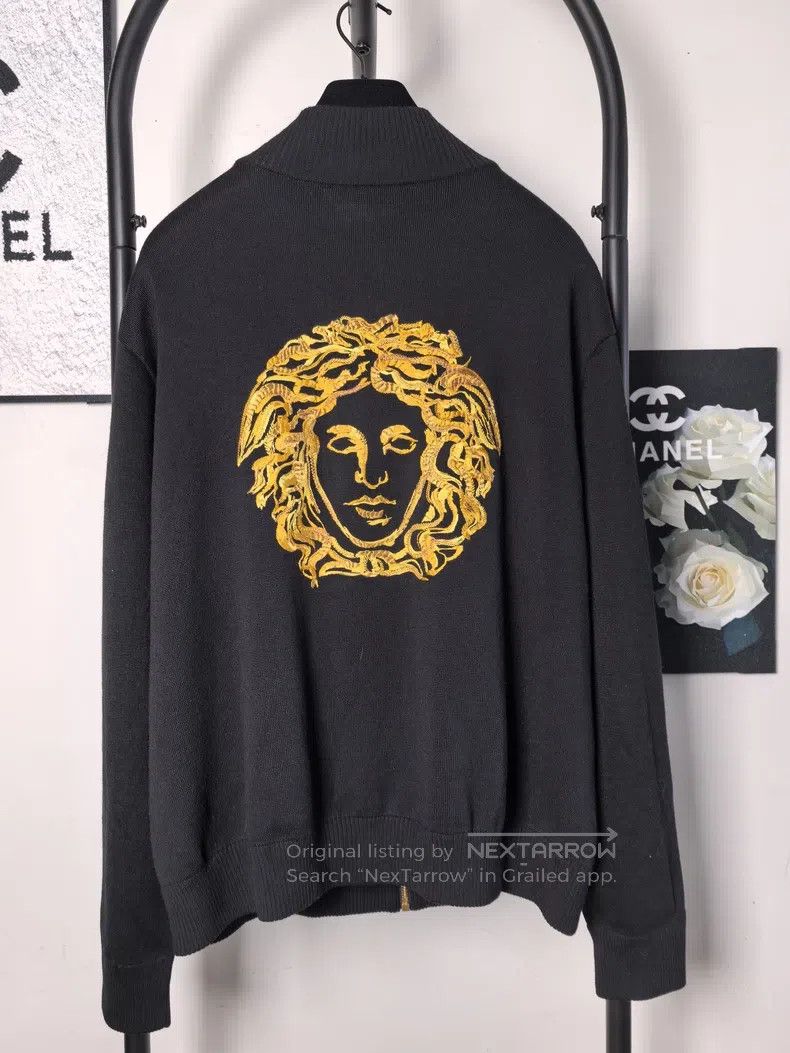 Versace Versace Medusa large logo zipper knit jacket embroidered o Size US M / EU 48-50 / 2 - 2 Thumbnail