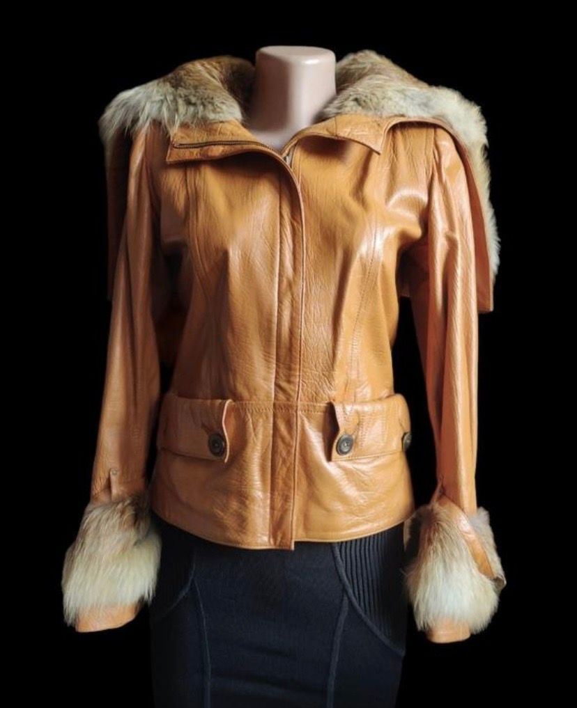 Pre-owned Archival Clothing X Beauty Beast Japanese Vintage Real Leather Fur Jacket In Orange