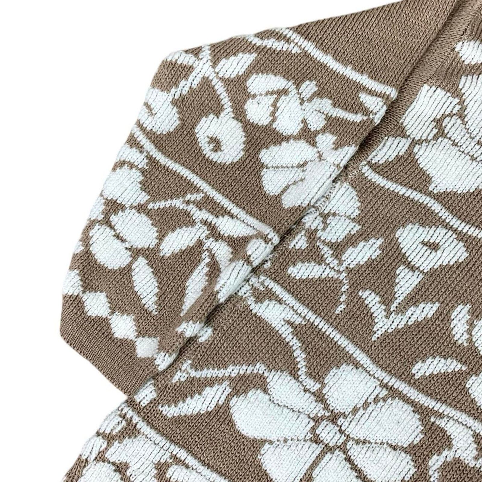 Vintage Vintage David Brett Knit Floral Mock Neck Sweater Size L / US 10 / IT 46 - 3 Thumbnail