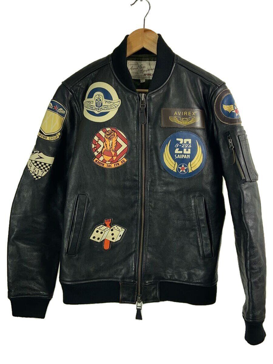 Avirex Avirex Cow Leather Patched Suede Flight Jacket Blouson Black Size US L / EU 52-54 / 3 - 1 Thumbnail
