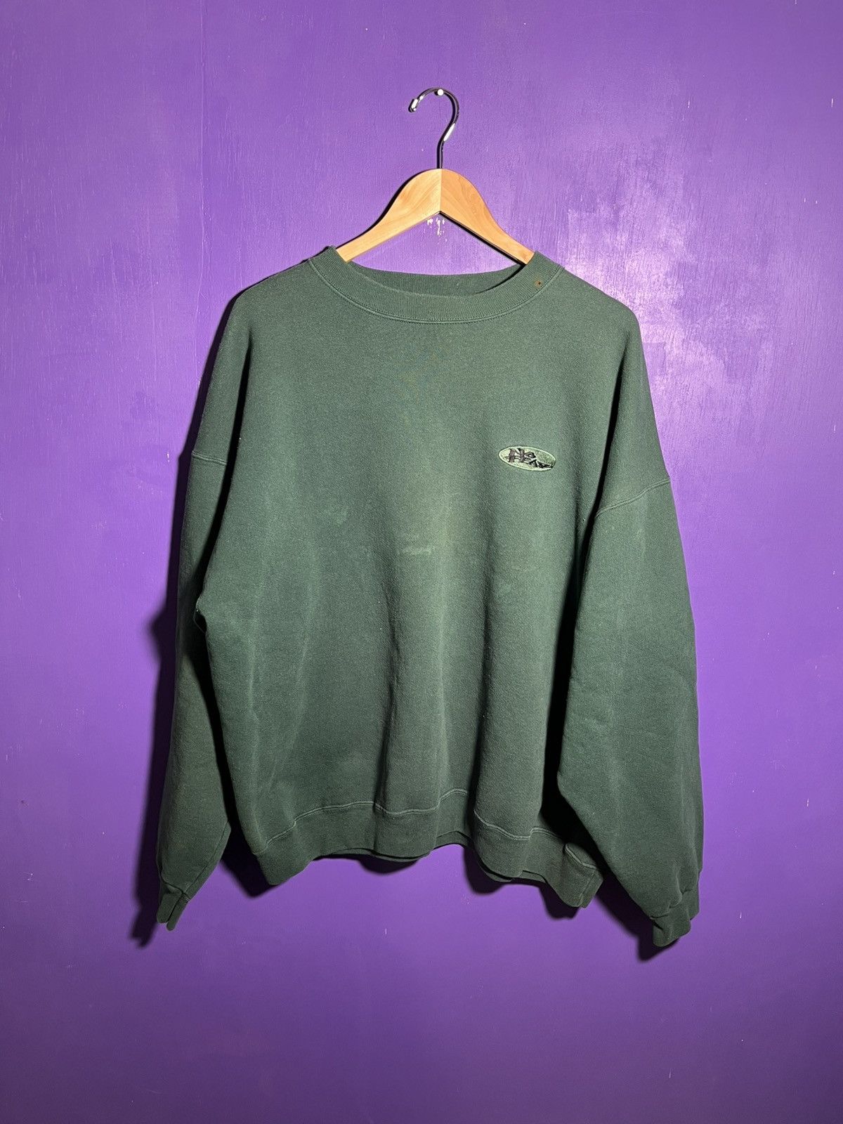 No Fear × Vintage Vintage 90s No fear green tonal logo sweatshirt Size US XL / EU 56 / 4 - 1 Thumbnail