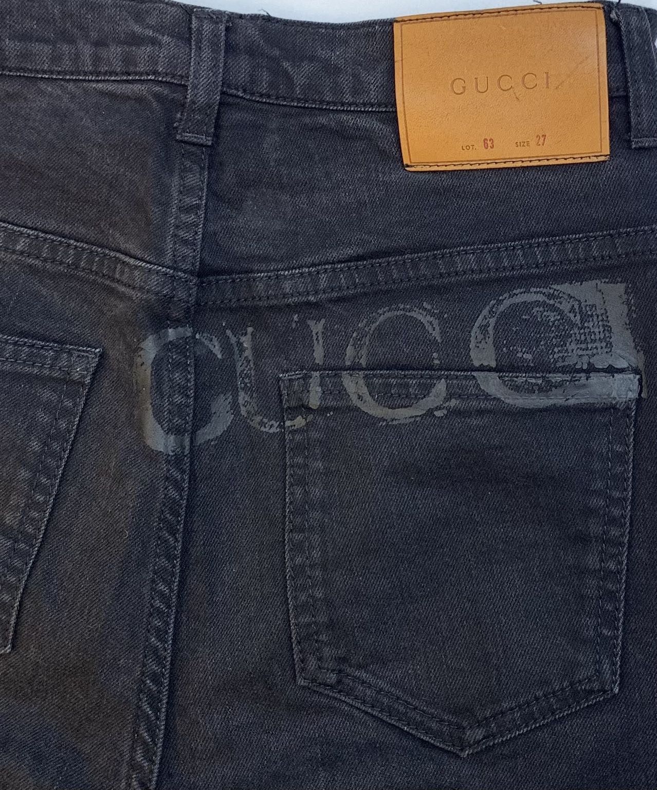 Gucci Gucci Pattern Applique Button Slim Fit Black Jeans K26WX Size 24" / US 00 / IT 34 - 4 Thumbnail
