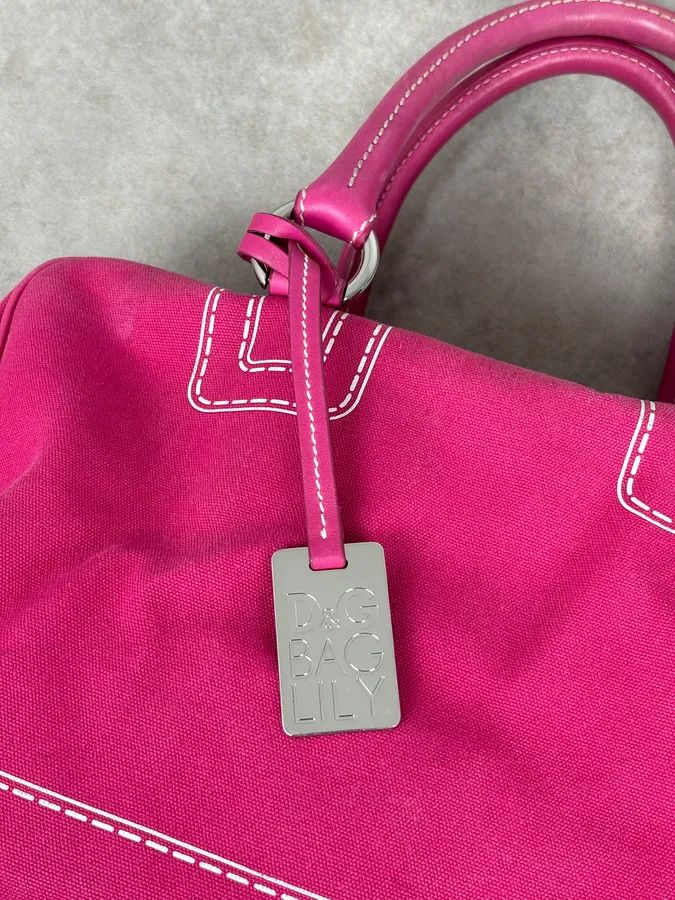 Dolce & Gabbana AW2010 Dolce & Gabbana Fuchsia Pink Canvas Trompe Loeil Zip Bag Size ONE SIZE - 11 Thumbnail