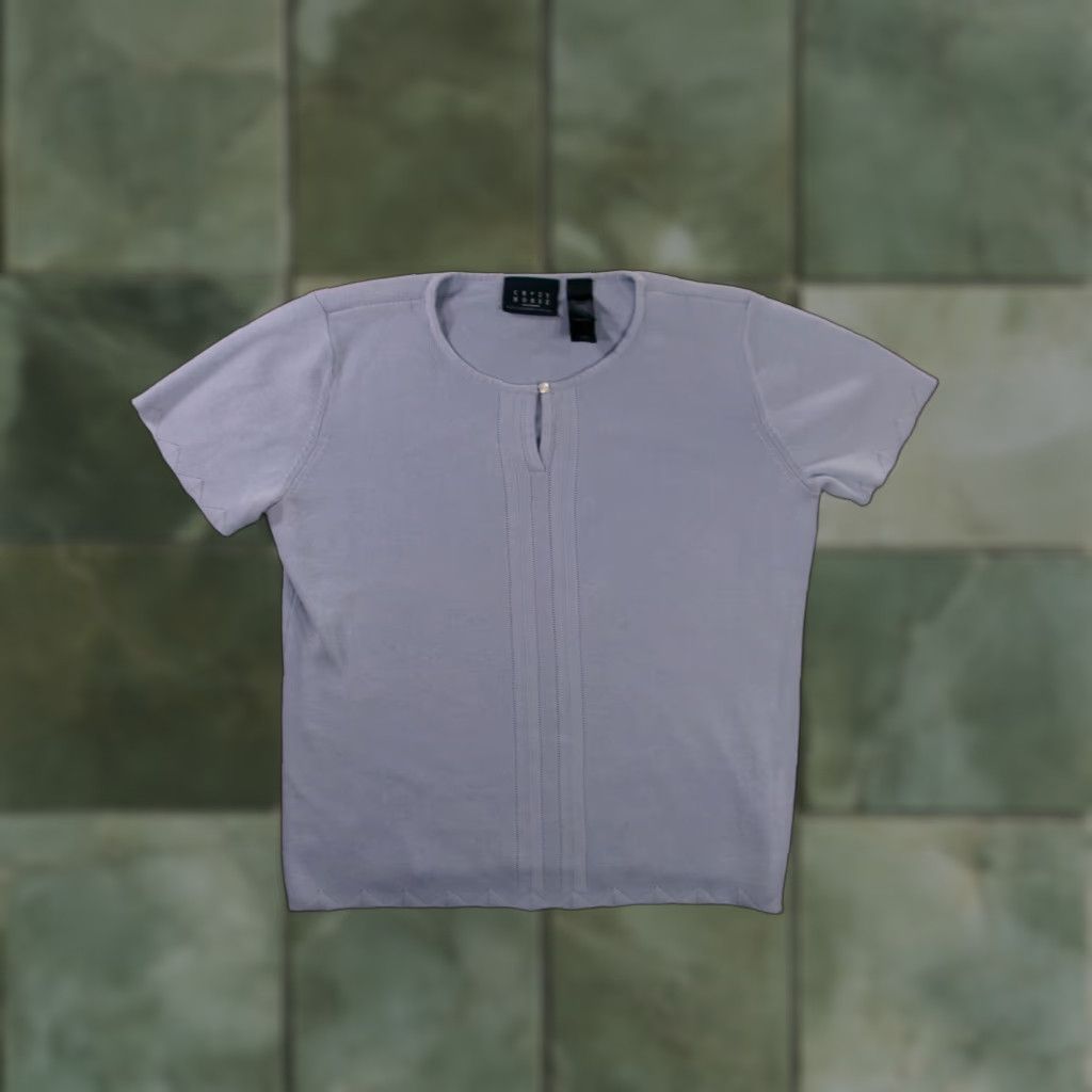Vintage VINTAGE Crazy Horse Top Womens Large Blue Textured Retro Casual Y2K Hong Kong Size L / US 10 / IT 46 - 1 Thumbnail