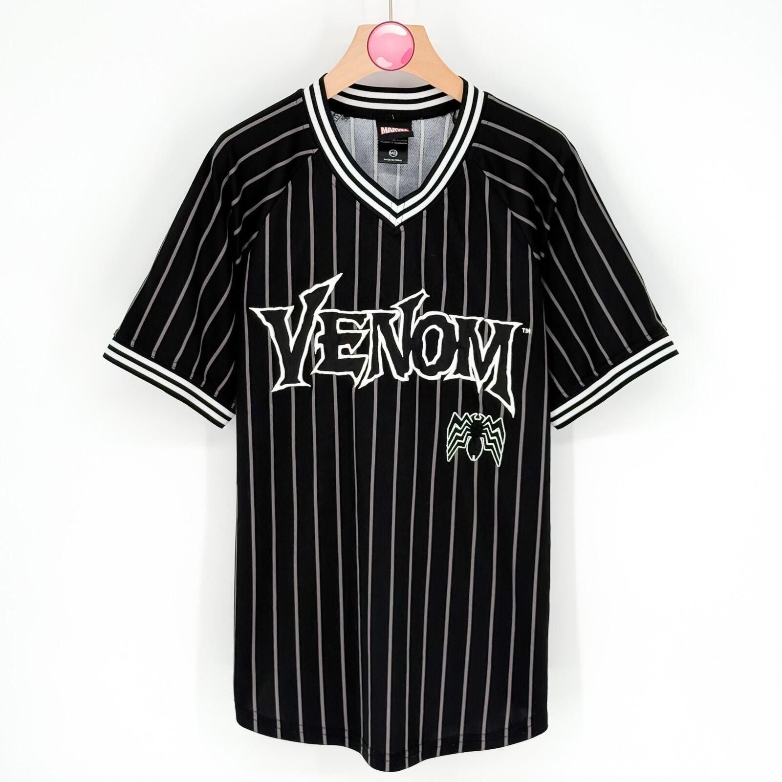 Marvel Comics Marvel Venom Baseball Jersey Black Striped Graphic Mens M Size ONE SIZE - 1 Thumbnail