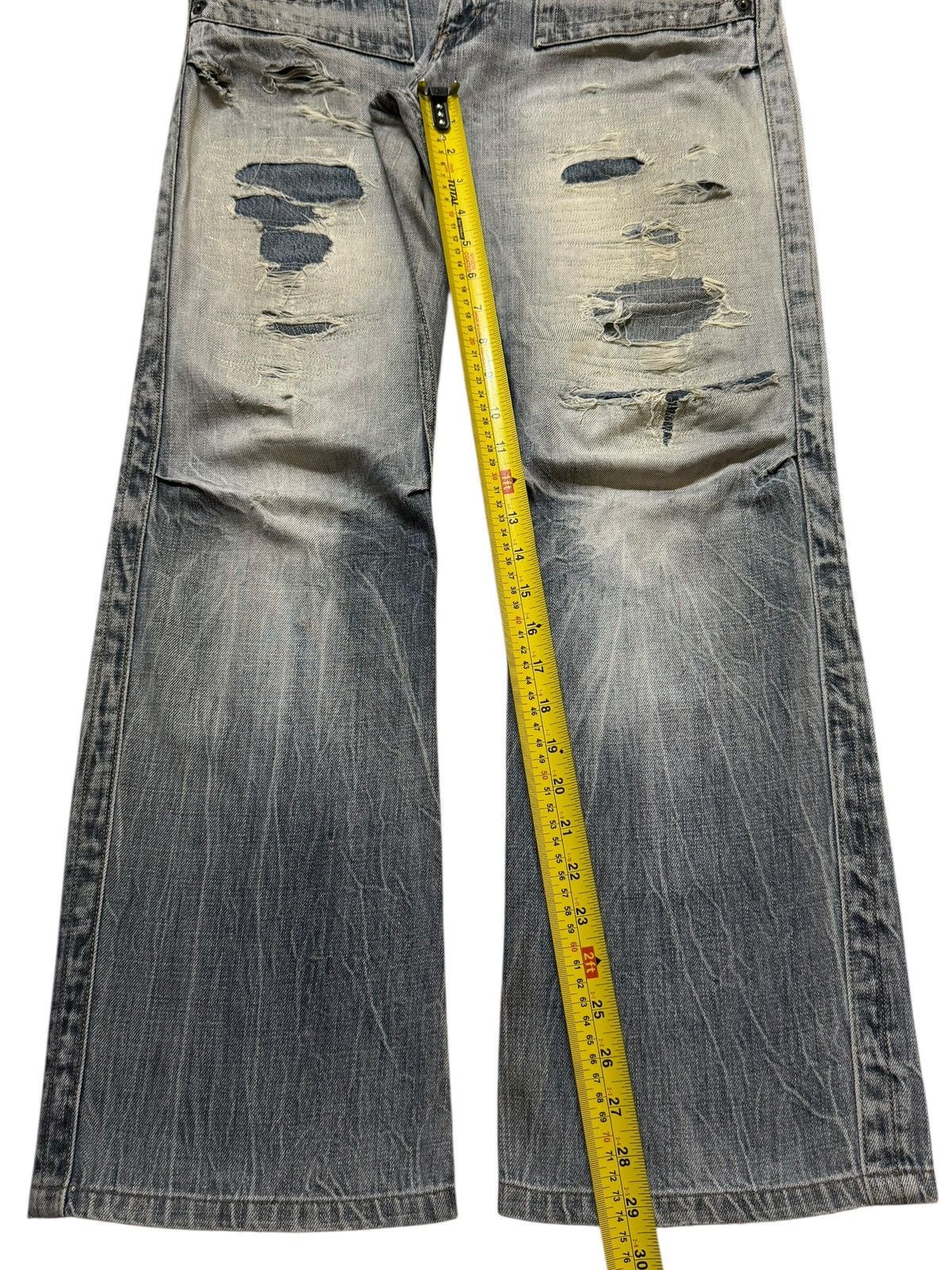 Kapital Vintage Y2K Japanese Faded Thunder Wash Distressed Flare Size US 34 / EU 50 - 10 Thumbnail
