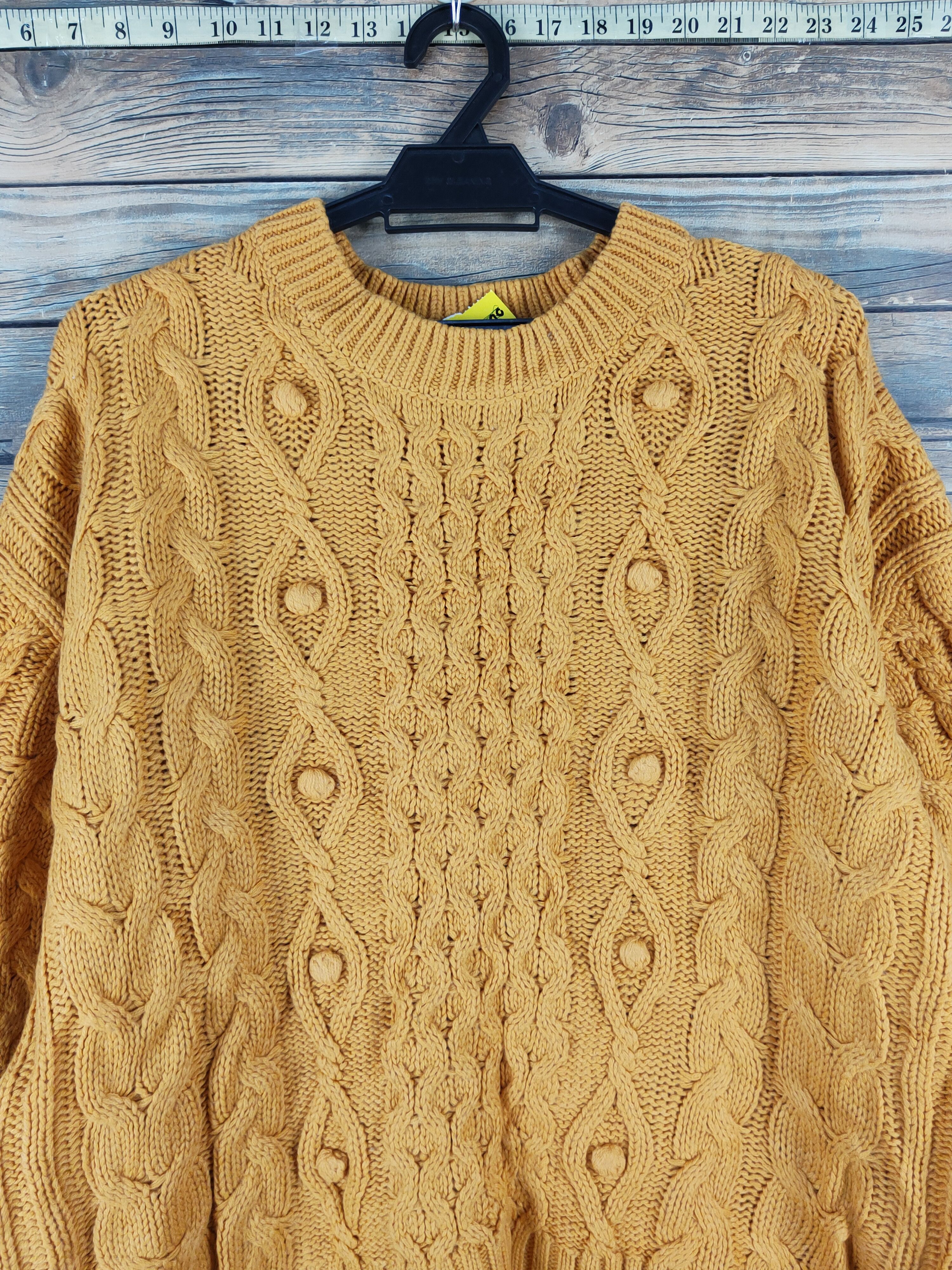 Aran Isles Knitwear Lowrys Farm Mustard Knitwear Sweatshirts #W1677 Size US M / EU 48-50 / 2 - 2 Thumbnail