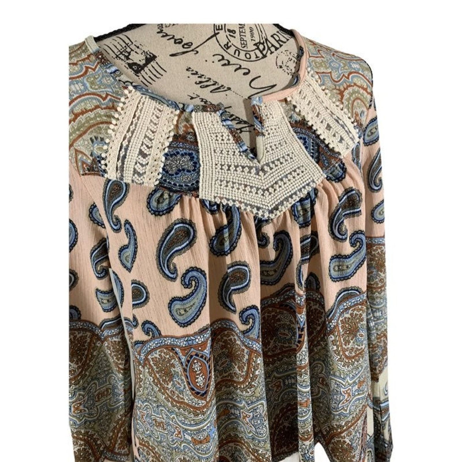 Other Live and let live Women's Large Petite Tunic Top Paisley Size L / US 10 / IT 46 - 2 Thumbnail