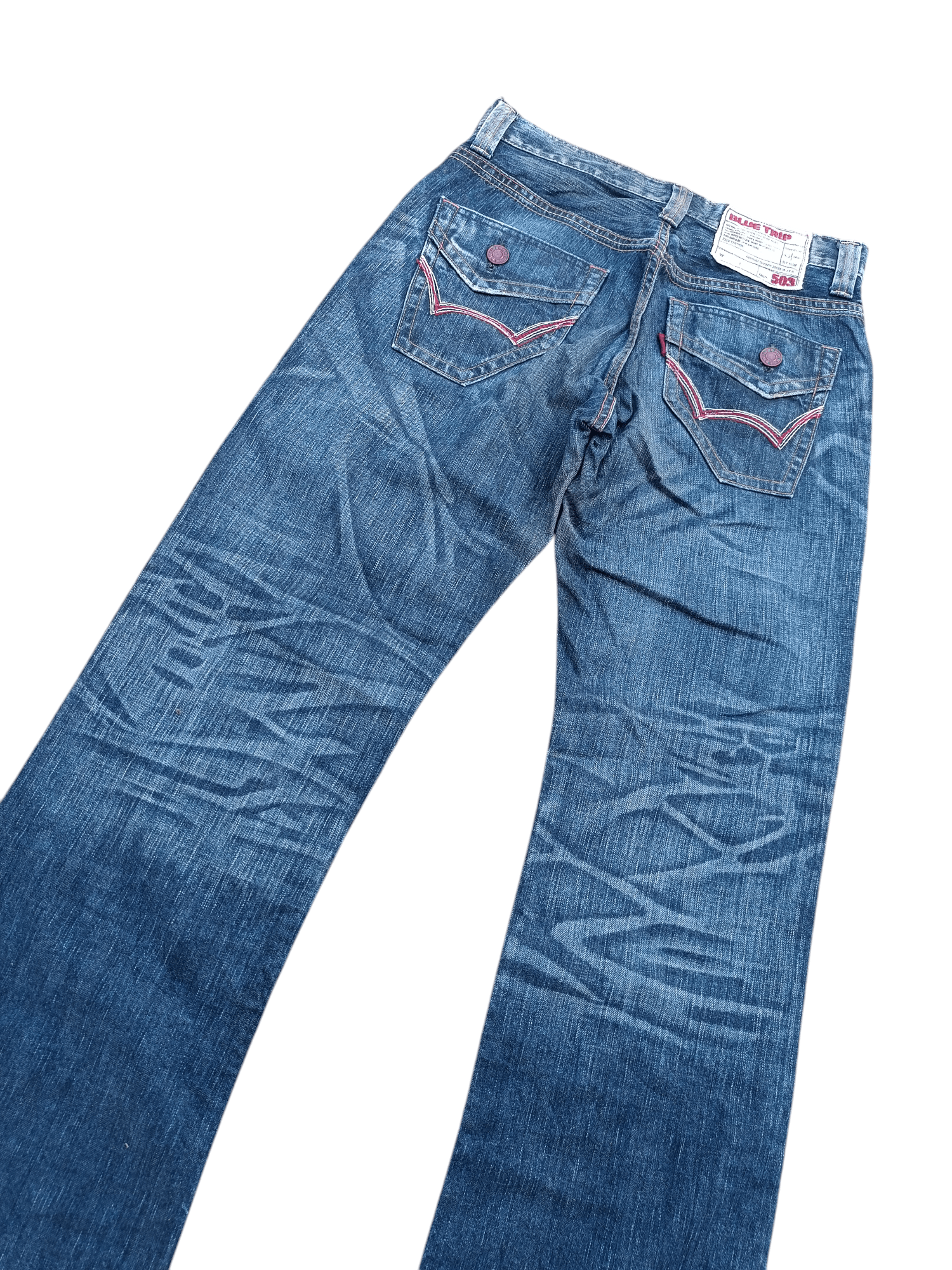 Edwin × Japanese Brand Vintage Edwin 503 Bootcut Whiskers Faded Denim Size US 30 / EU 46 - 14 Thumbnail