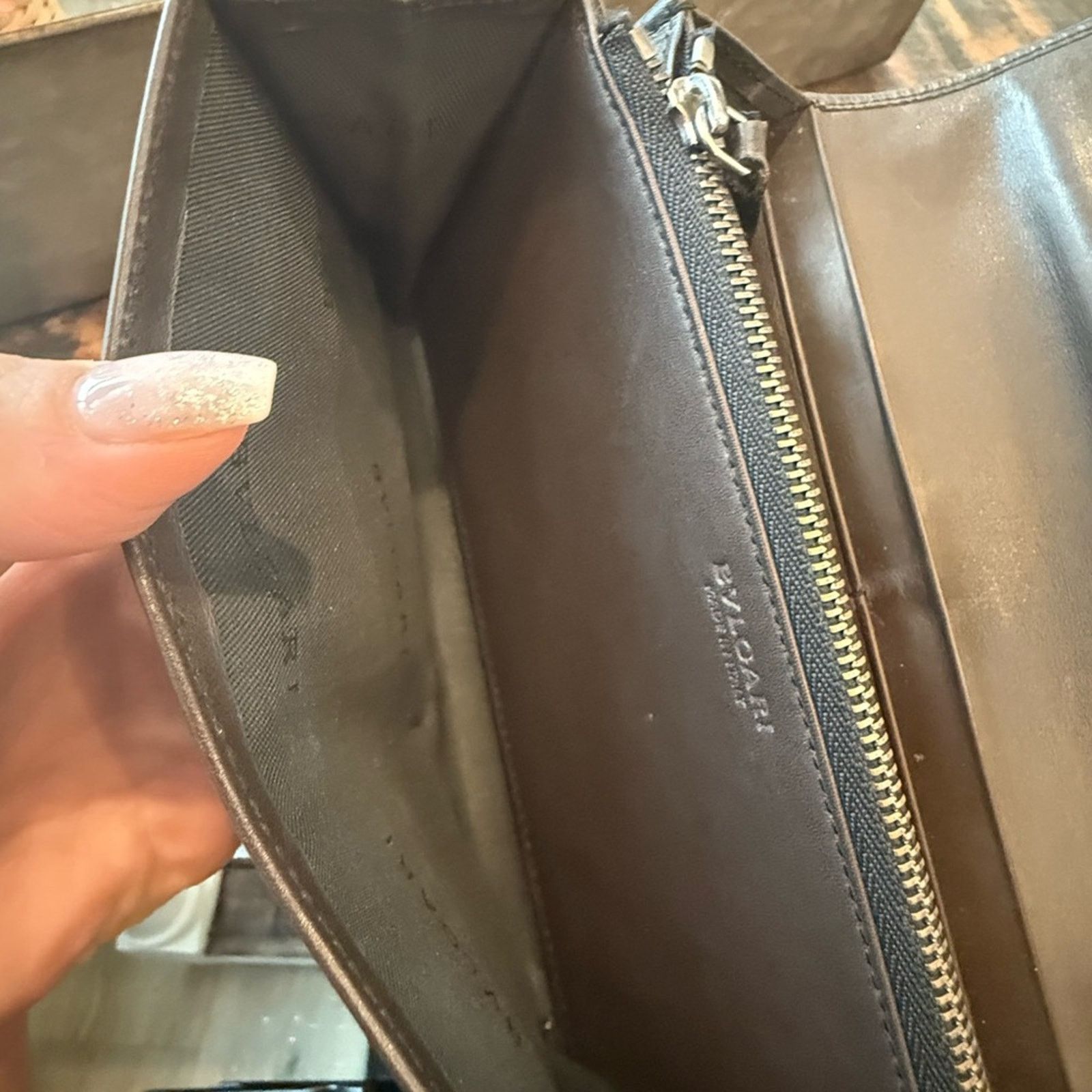 Bvlgari Bvlgari Tweed & Dark Brown Leather Wallet 14939661 Size ONE SIZE - 9 Thumbnail