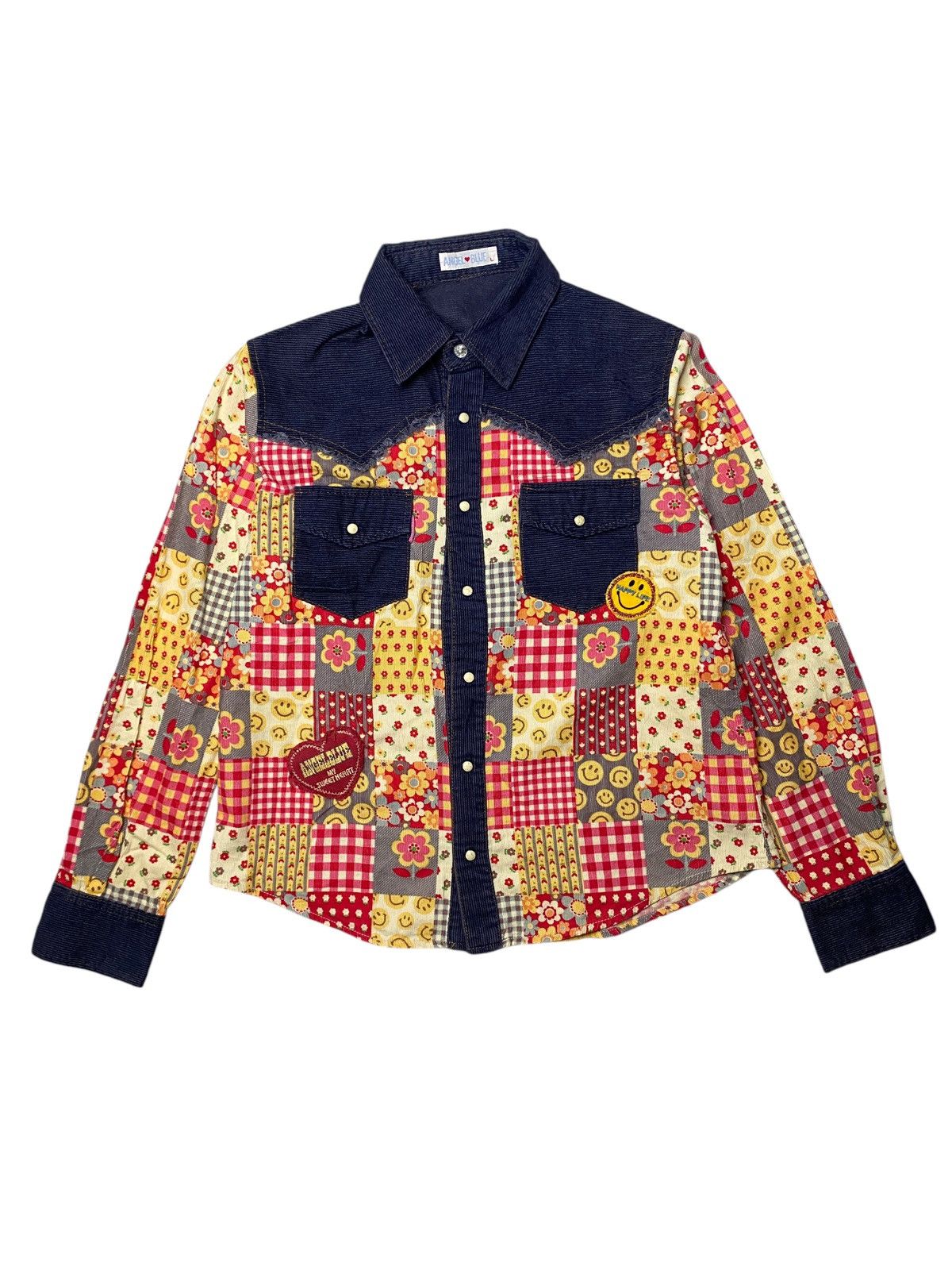 Angel Blue 2000's Angel Blue Patchwork Corduroy Shirts Size US M / EU 48-50 / 2 - 1 Thumbnail