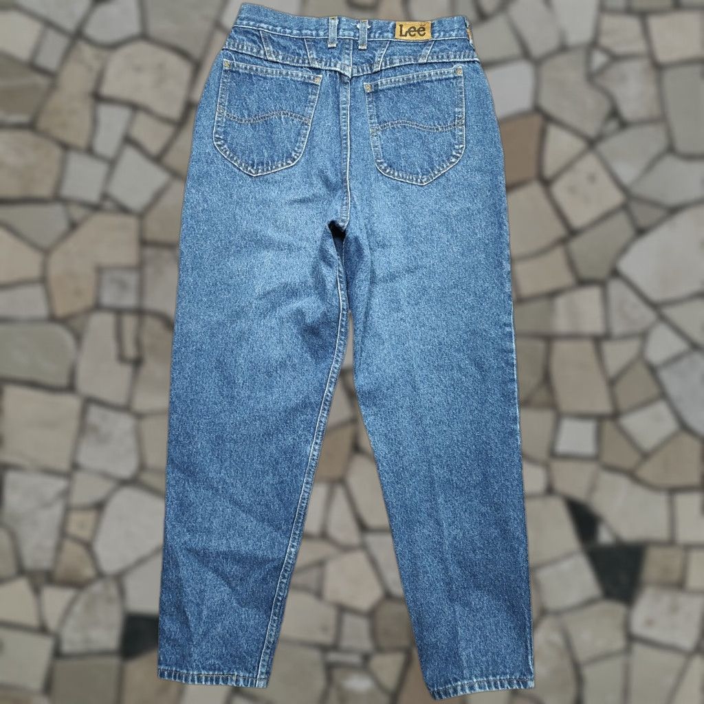 Lee VINTAGE Lee Jeans Blue Denim 26x27 High Rise Mom Tapered 80s 90s USA Womens Size 26" / US 2 / IT 38 - 1 Thumbnail