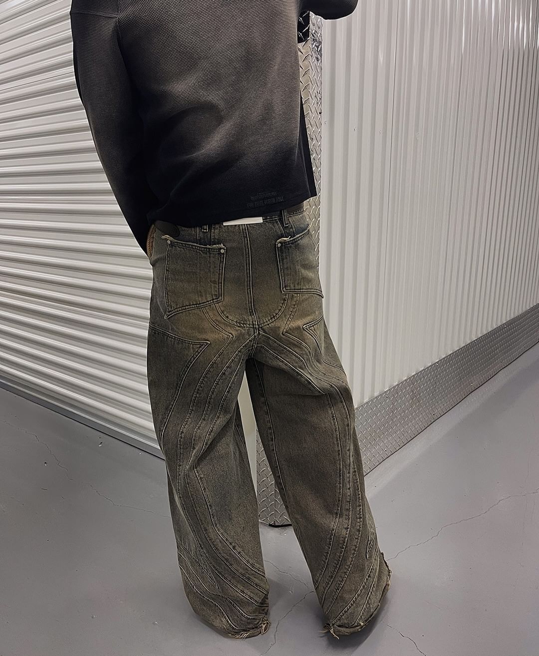 Designer × Japanese Brand Oversized Stripes Retro Distressed Baggy Jean Size US 37 - 4 Thumbnail