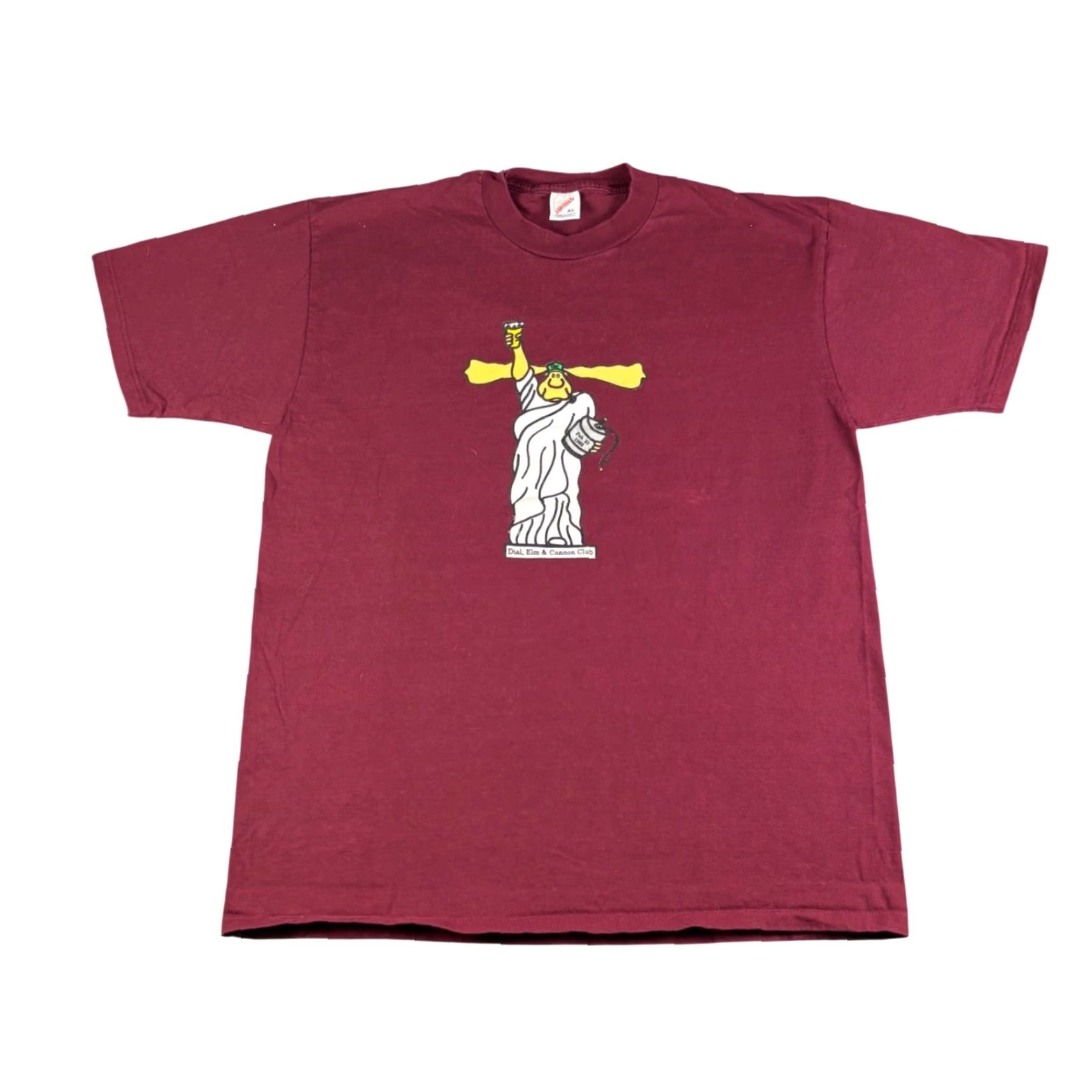 Jerzees VINTAGE Princeton Dial Elm & Cannon Club T-Shirt XL Maroon USA Made 90s Men Graphic Tee Short Sleeve 100% Cotton Jerzees USA (Red) Sportswear 1990s Size US XL / EU 56 / 4 - 2 Thumbnail