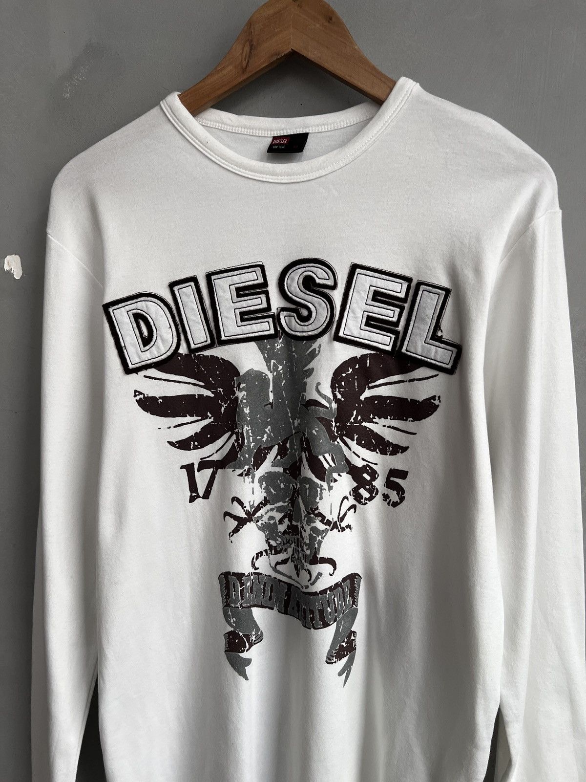 Diesel Diesel White Longsleeve Big Logo y2k style slim fit Size US M / EU 48-50 / 2 - 2 Thumbnail