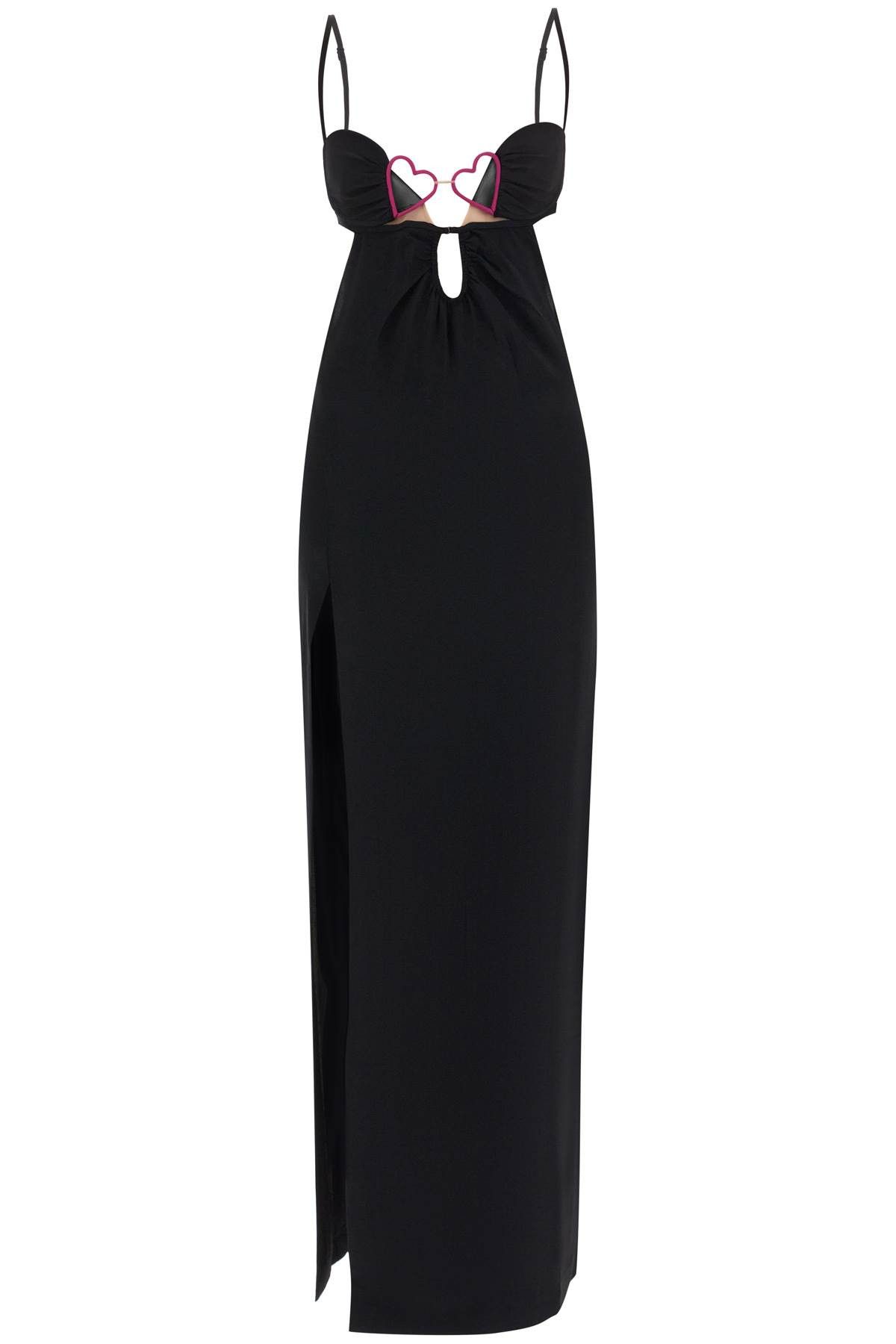 image of Nensi Dojaka Long Dress With Heart Detail in Nero, Women's (Size Small)