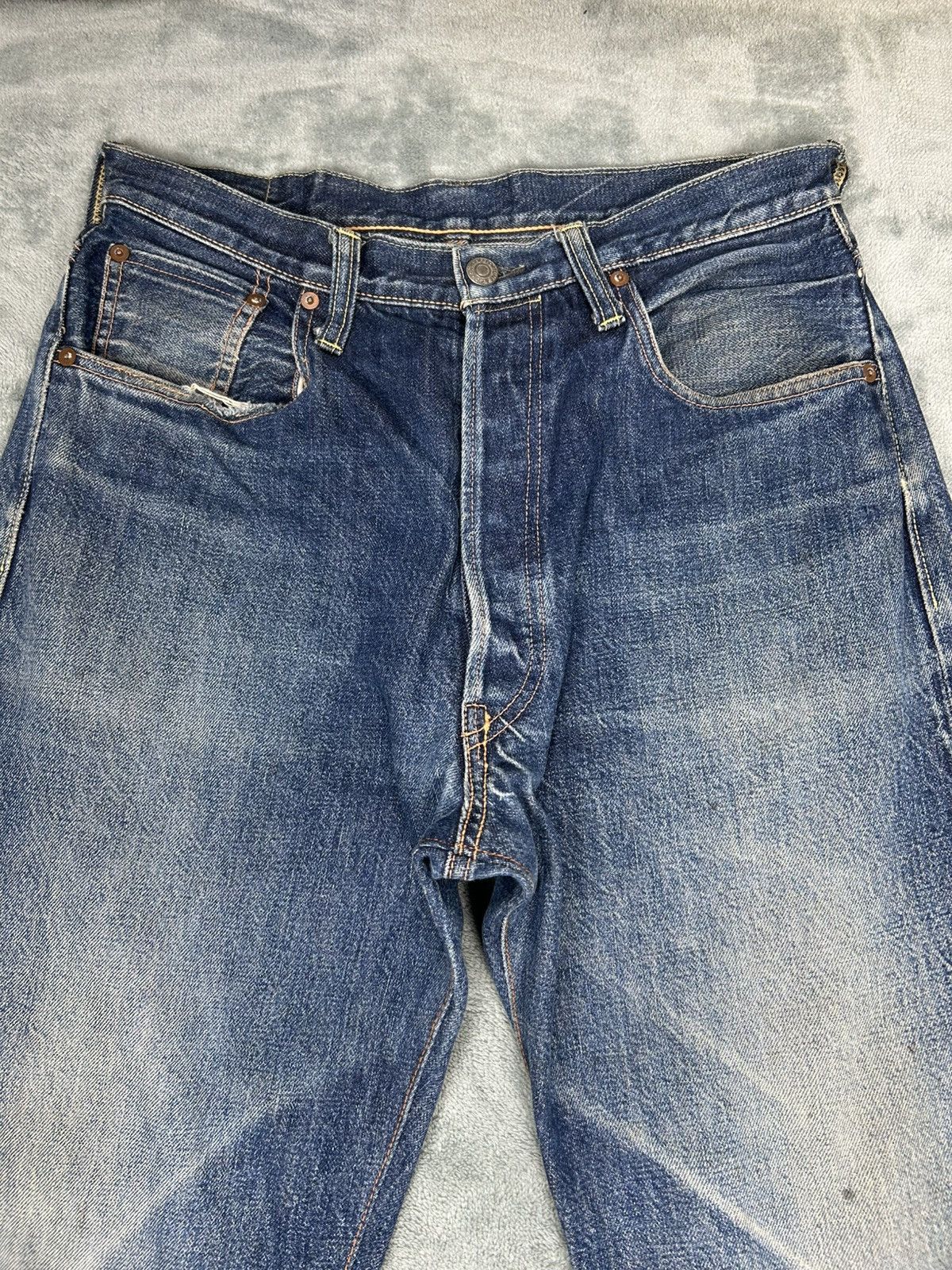Sugar Cane Vintage Fortune & Co 80’s Hidden Rivet Washed Denim Size US 30 / EU 46 - 3 Thumbnail