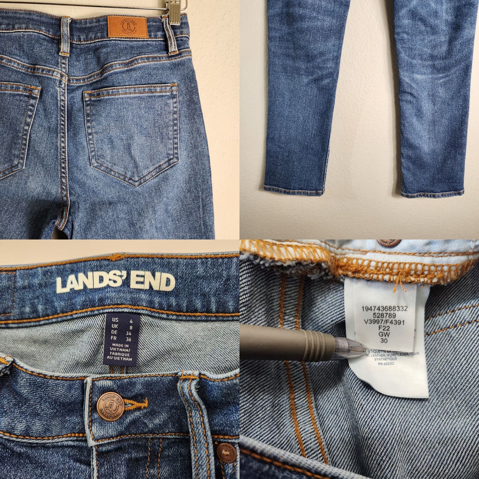 Lands' End Lands' End Womens Recover Mid Rise Straight Leg Jeans-Size 4 Blue Size 27" / US 4 / IT 40 - 8 Thumbnail