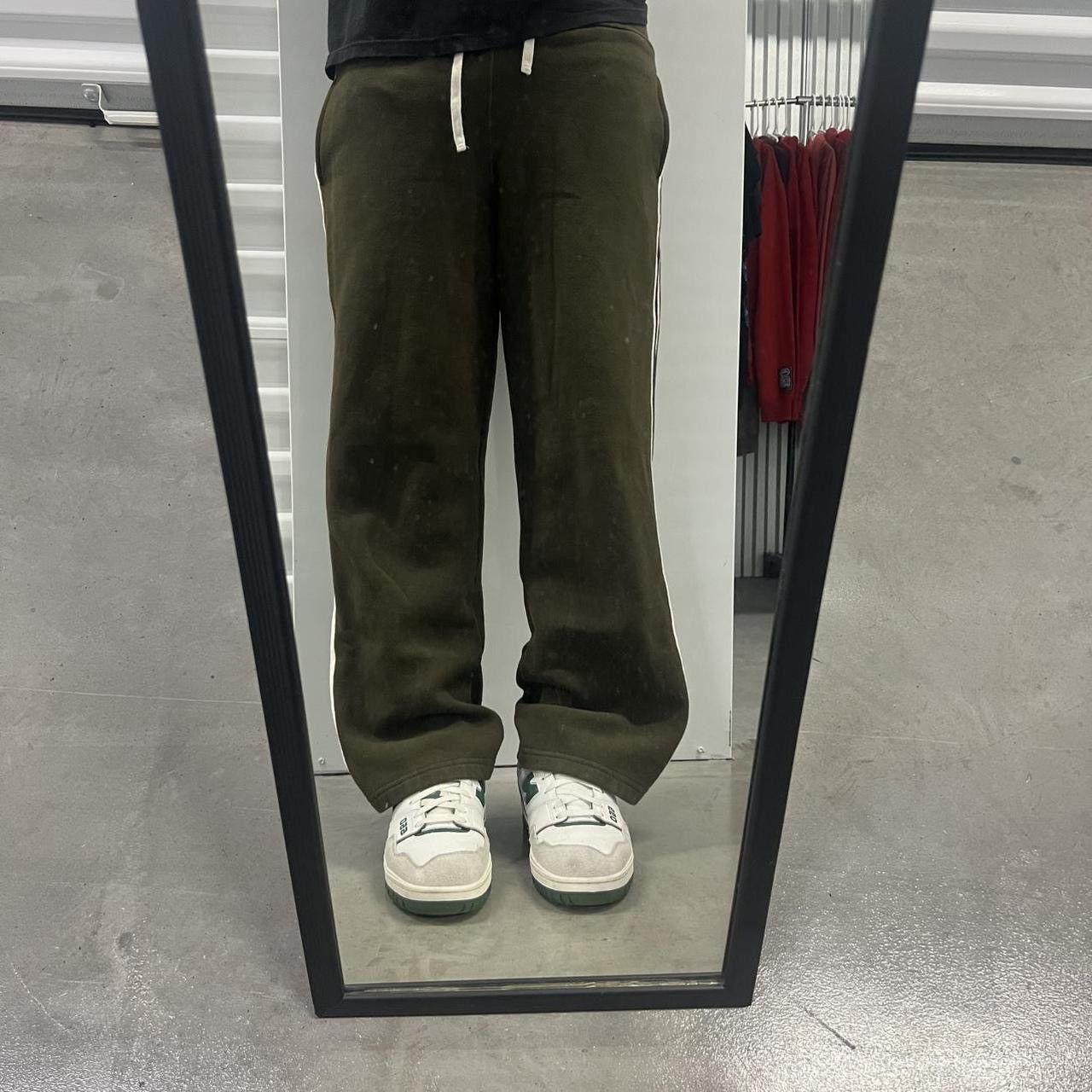 Japanese Brand × Vintage Crazy Vintage Y2K Green Wide Leg Sweatpants! Size US 30 / EU 46 - 1 Thumbnail