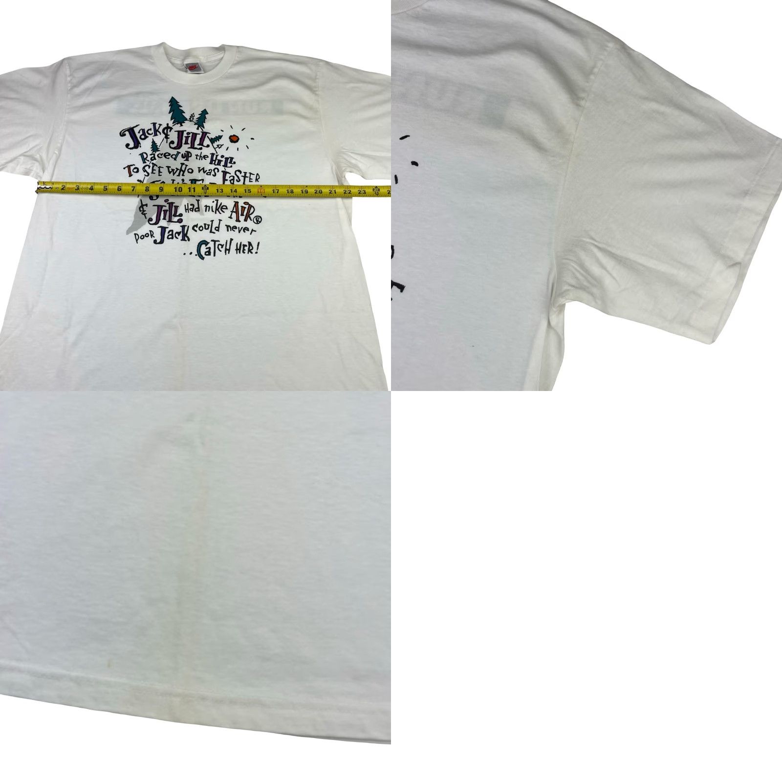 Nike VINTAGE Nike T-Shirt White 90s Double-Sided Crew Neck Short Sleeve Large Mens USA Size US L / EU 52-54 / 3 - 8 Thumbnail
